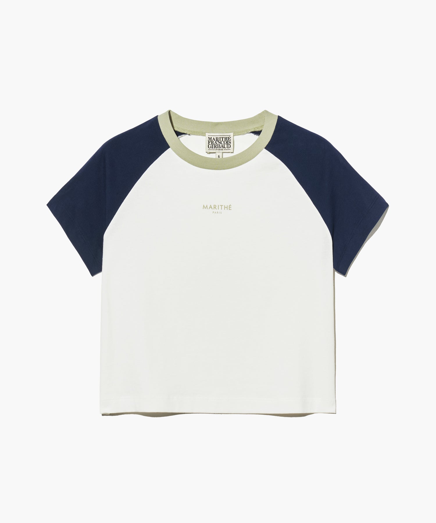 W 2-TONE RAGLAN CROP TEE