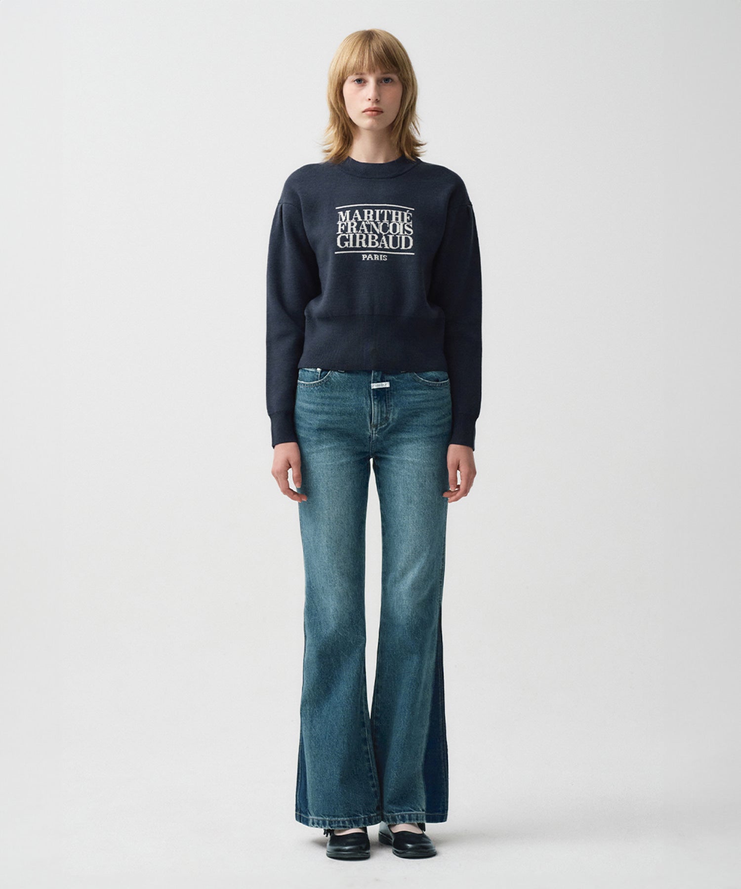 W CLASSIC LOGO CROP KNIT