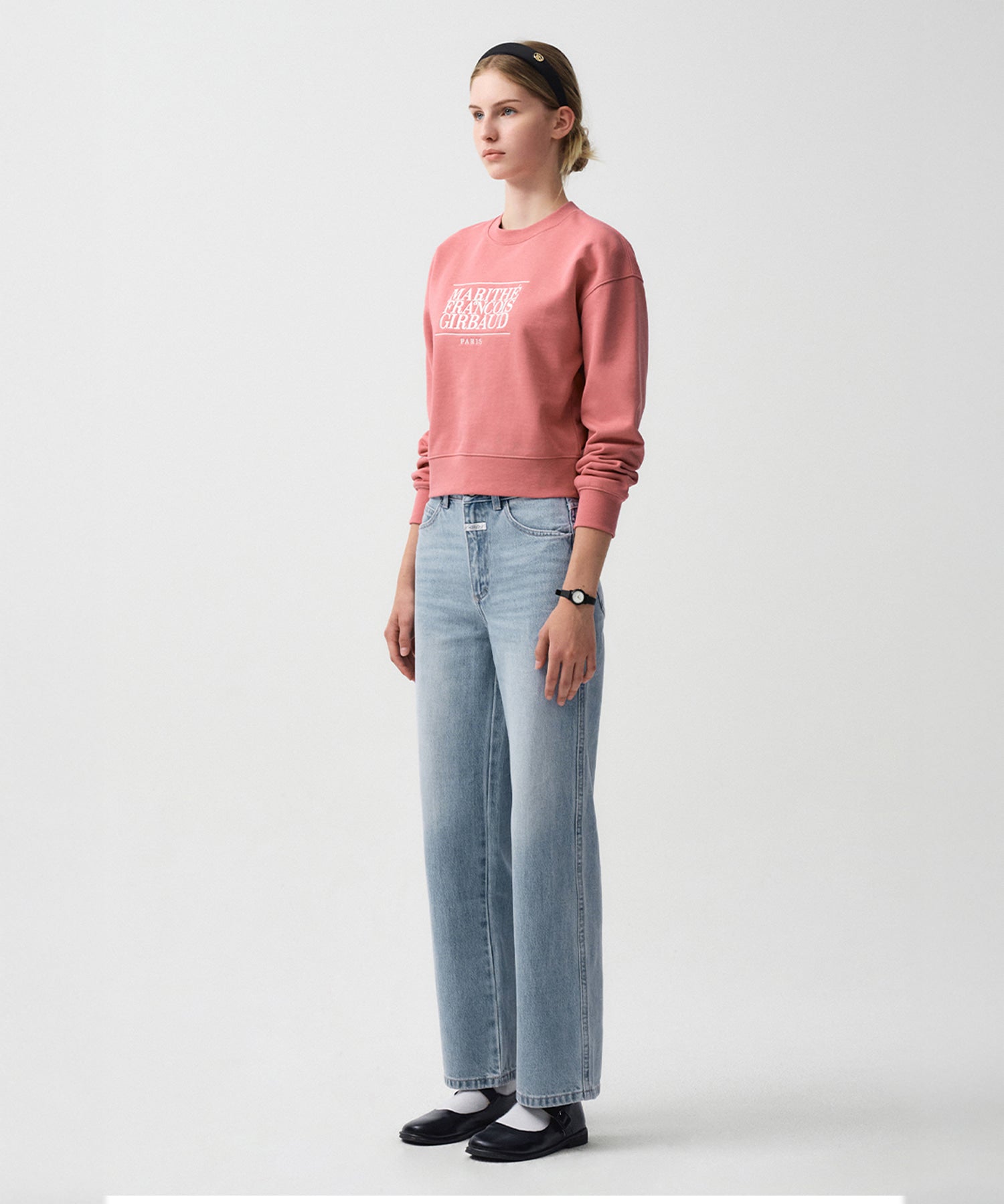 W CLASSIC LOGO CROP SWEATSHIRT