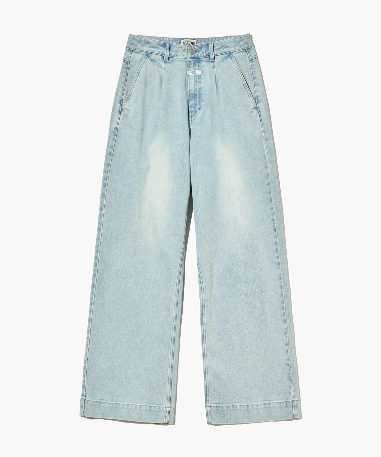 W LOW-WAIST TUCK WIDE DENIM PANTS