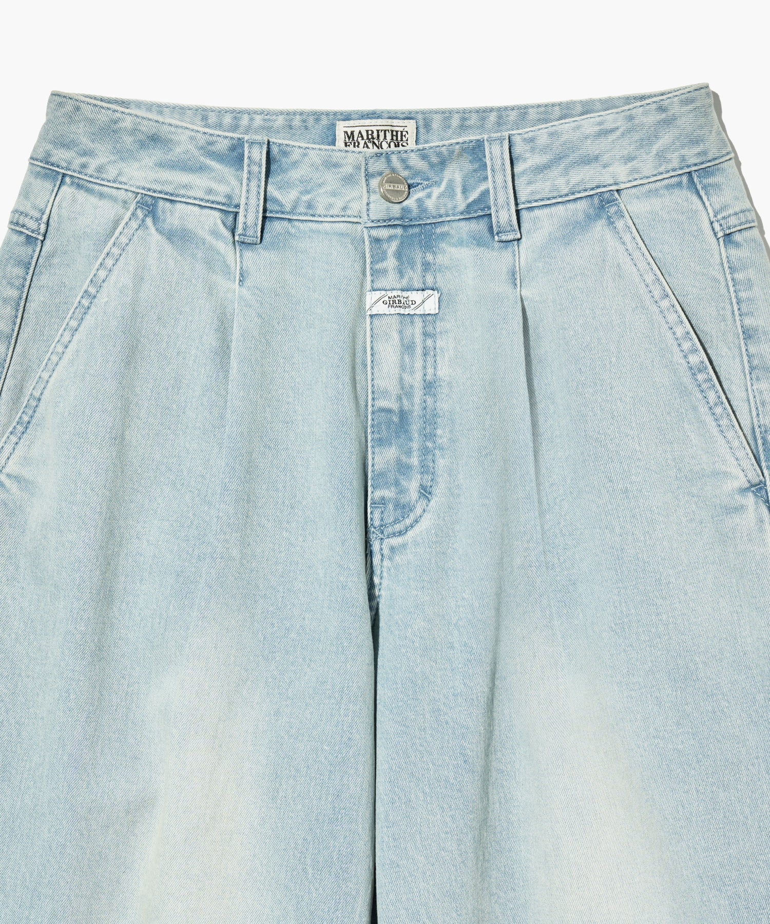 W LOW-WAIST TUCK WIDE DENIM PANTS
