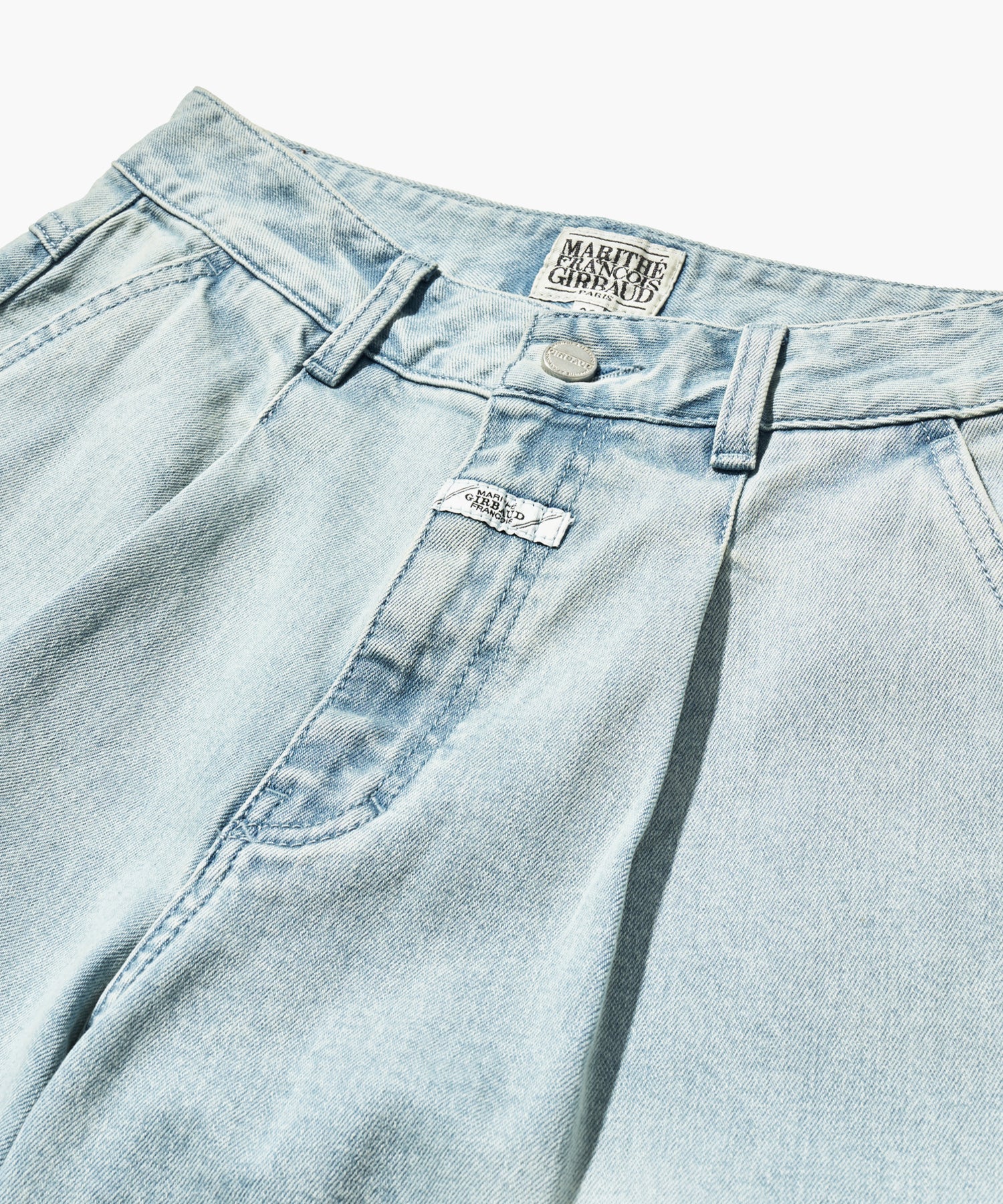 W LOW-WAIST TUCK WIDE DENIM PANTS