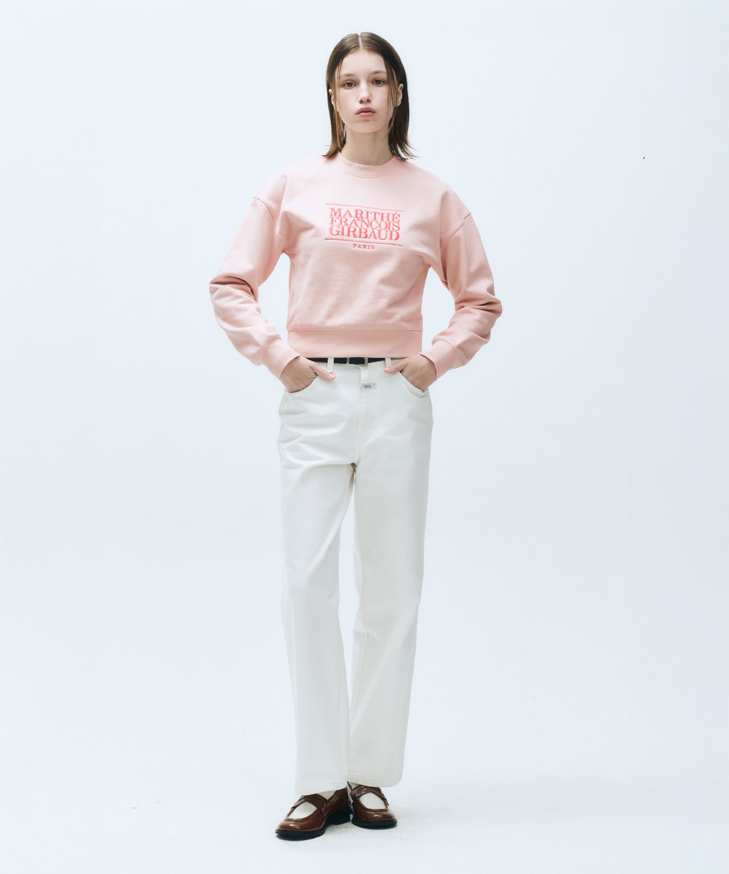 W CLASSIC LOGO CROP SWEATSHIRT