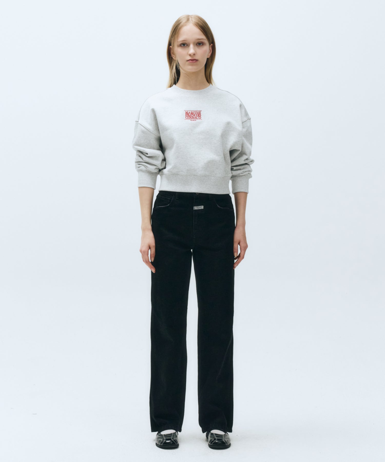W SMALL CLASSIC LOGO CROP SWEATSHIRT