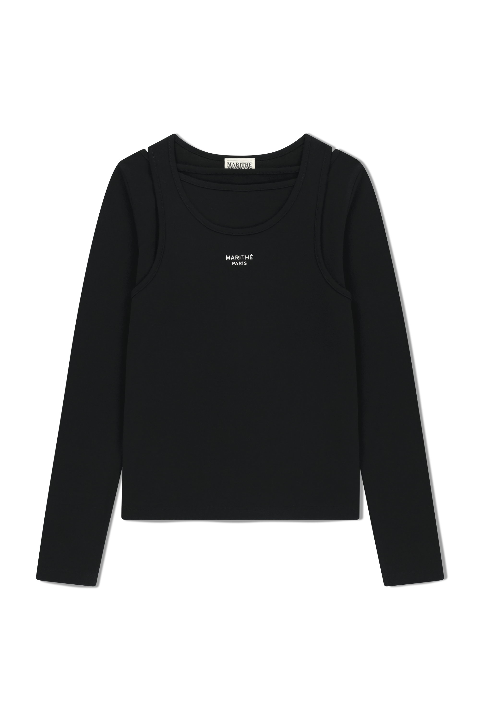 W LAYERED SHEER JERSEY LONG SLEEVE