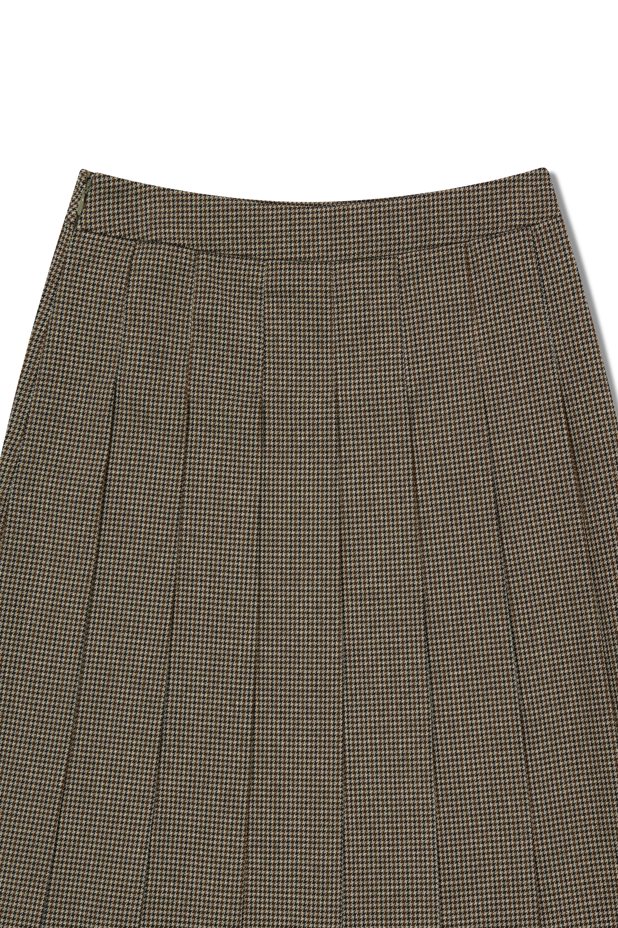 W BELTS PLEATED MIDI SKIRT