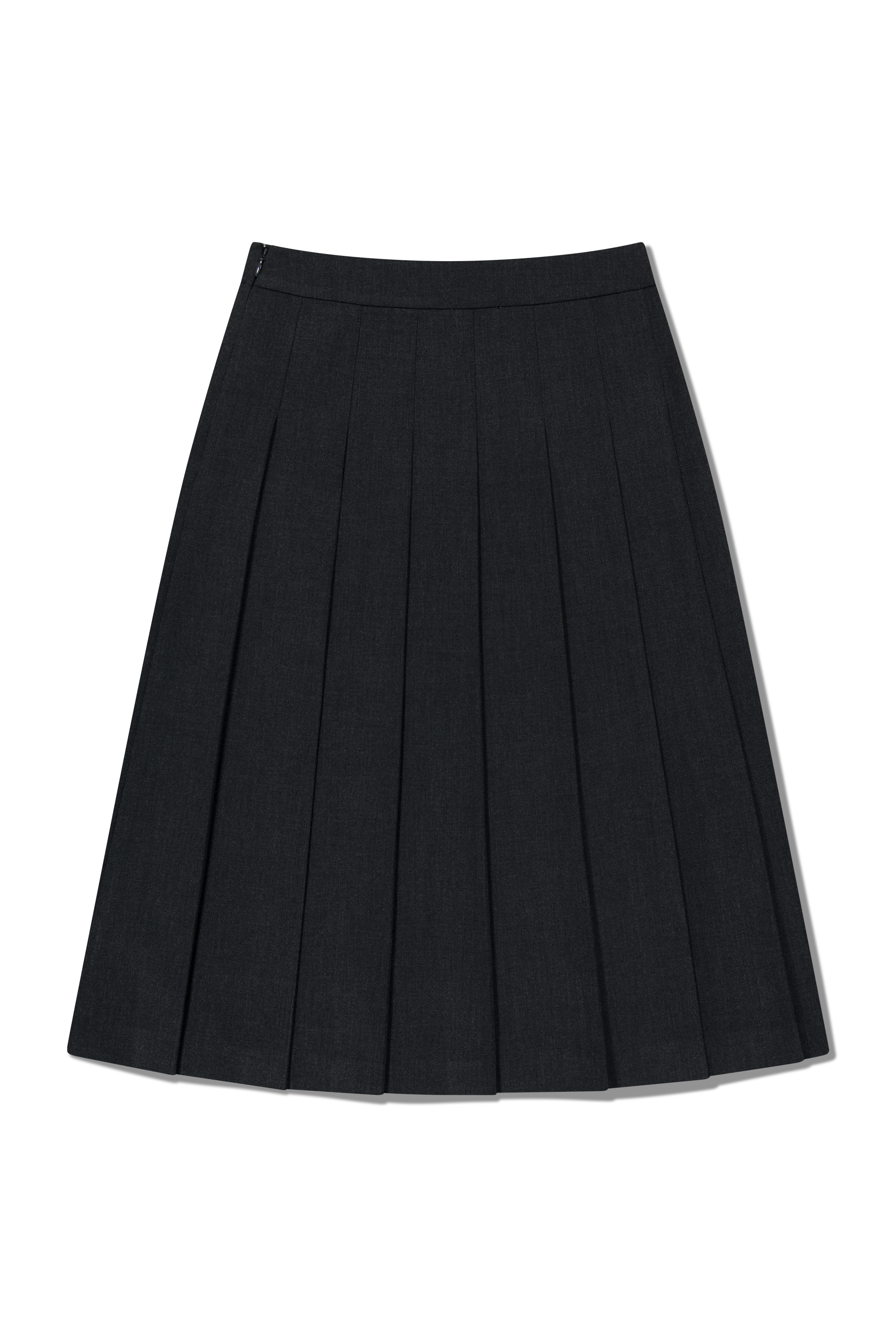 W BELTS PLEATED MIDI SKIRT