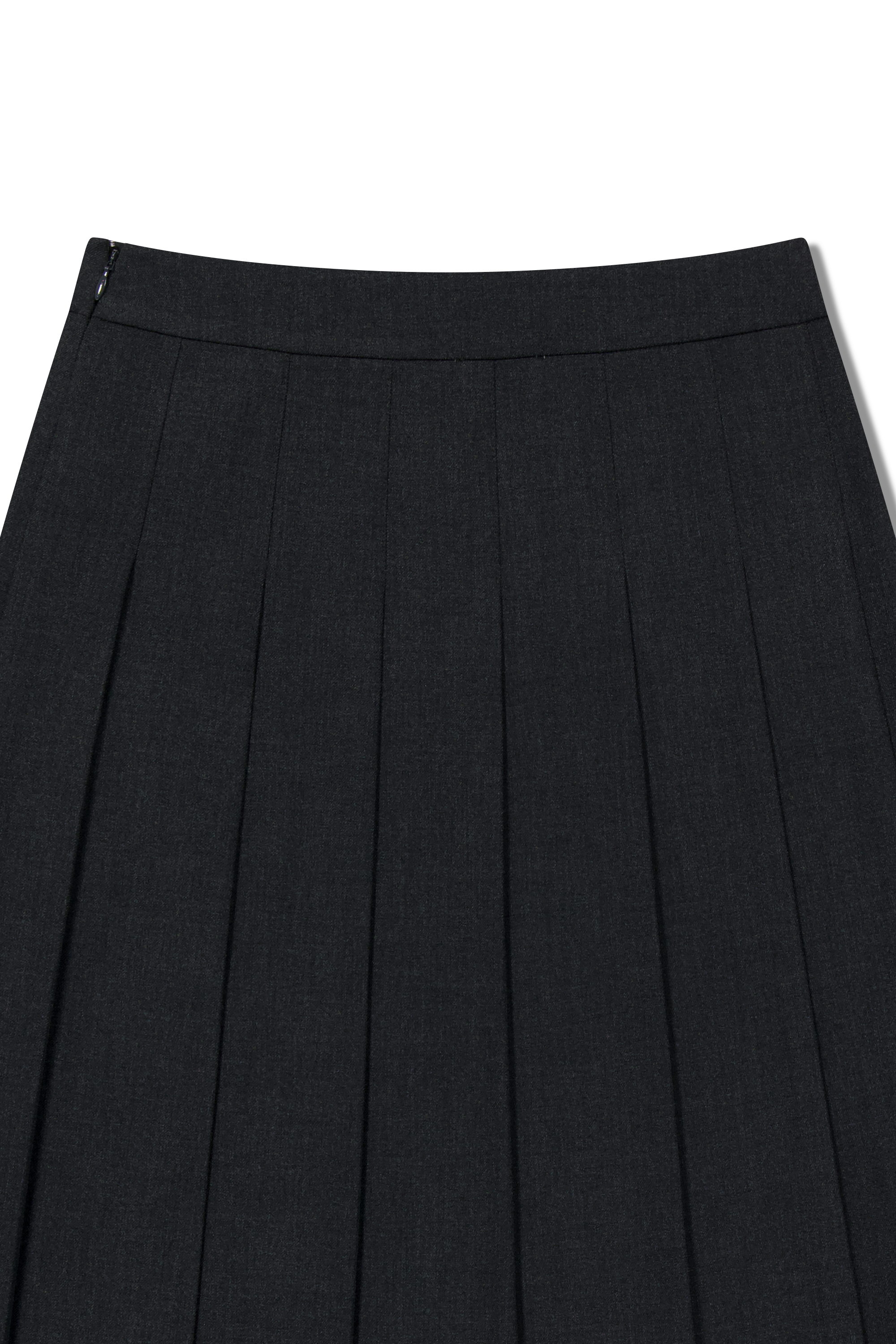 W BELTS PLEATED MIDI SKIRT