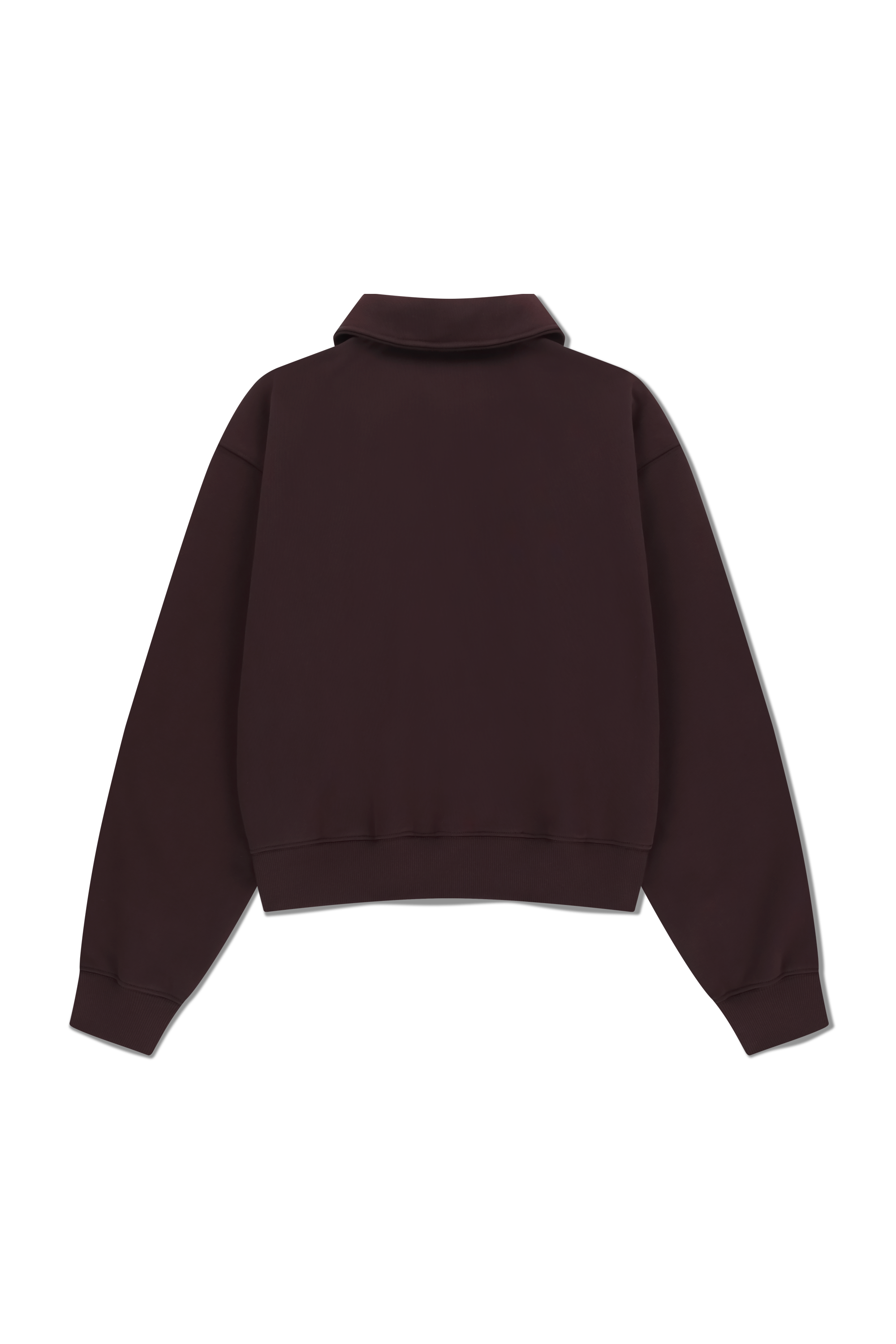 W CHAIN STITCH LOGO HALF ZIP-UP CROP SWEATSHIRT