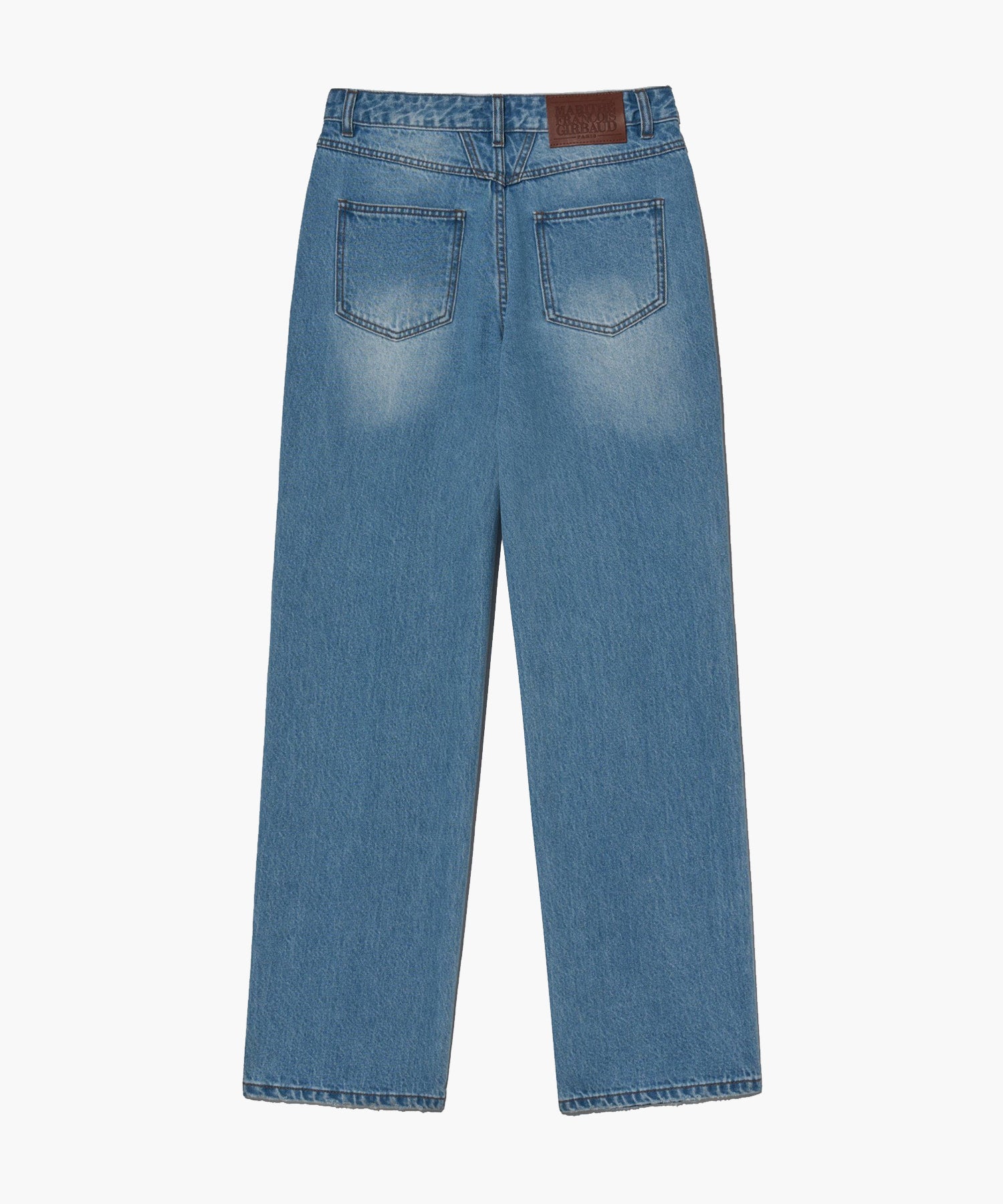 W DAMAGED WASHED DENIM PANTS
