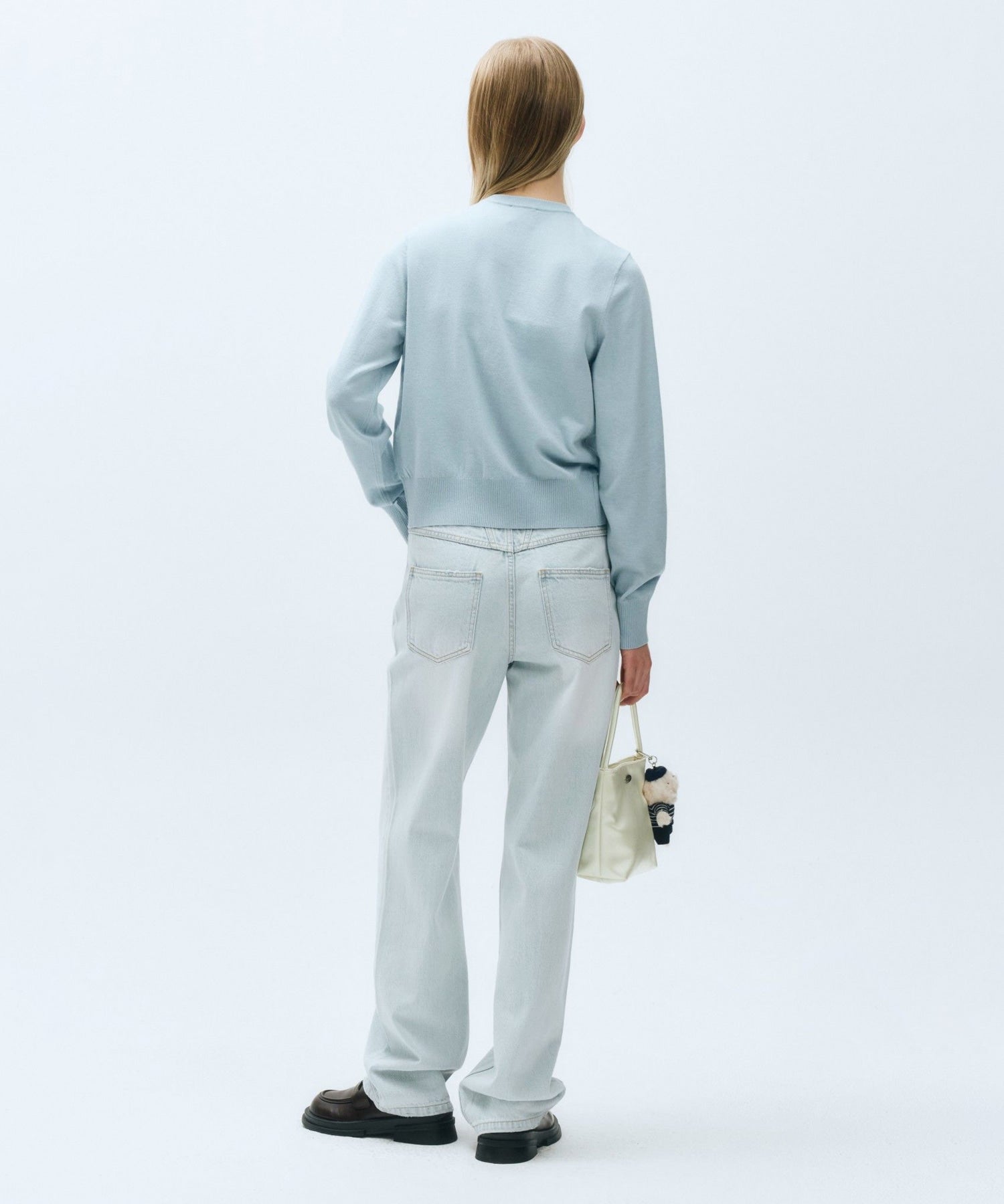 W DAMAGED WASHED DENIM PANTS