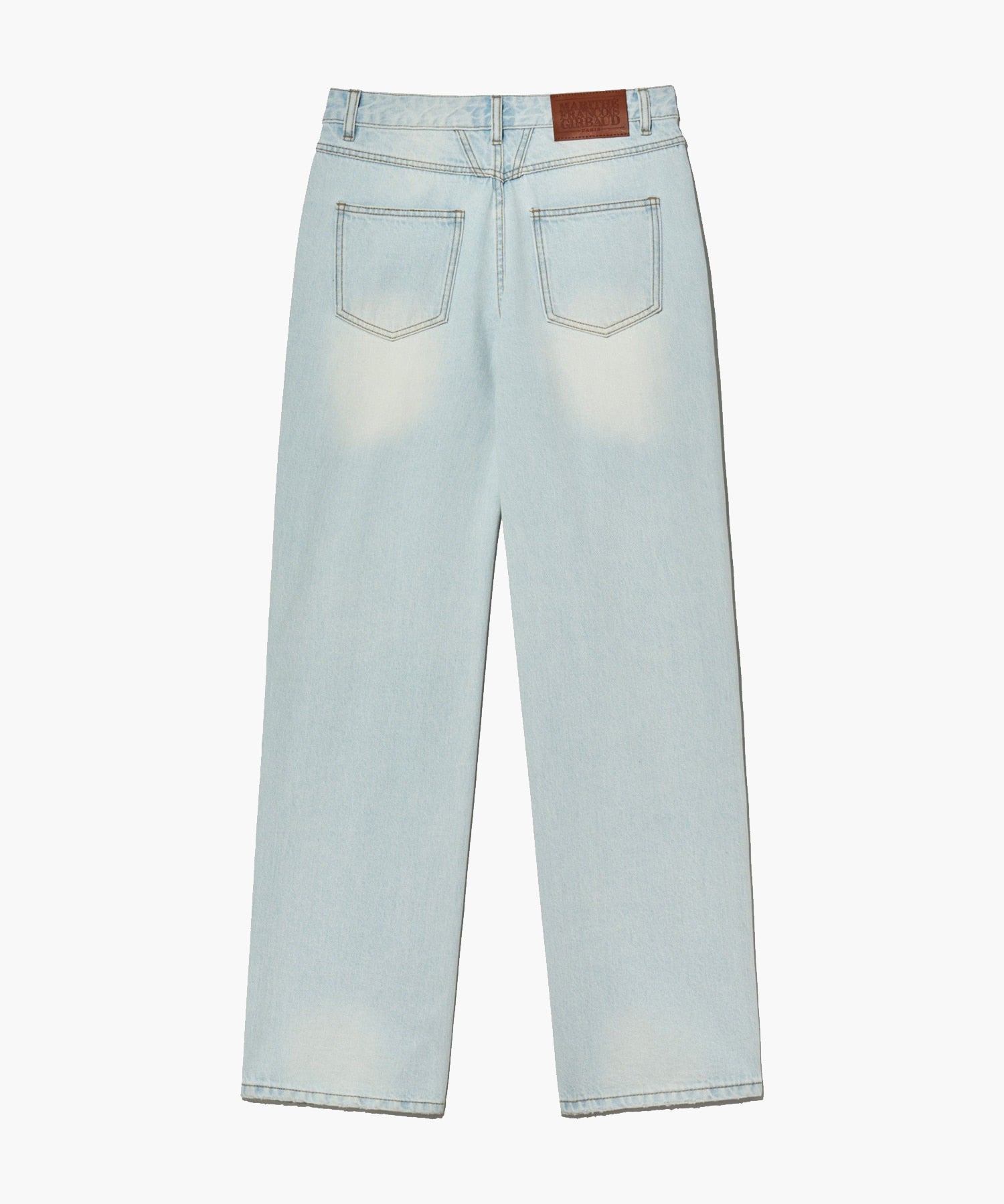 W DAMAGED WASHED DENIM PANTS