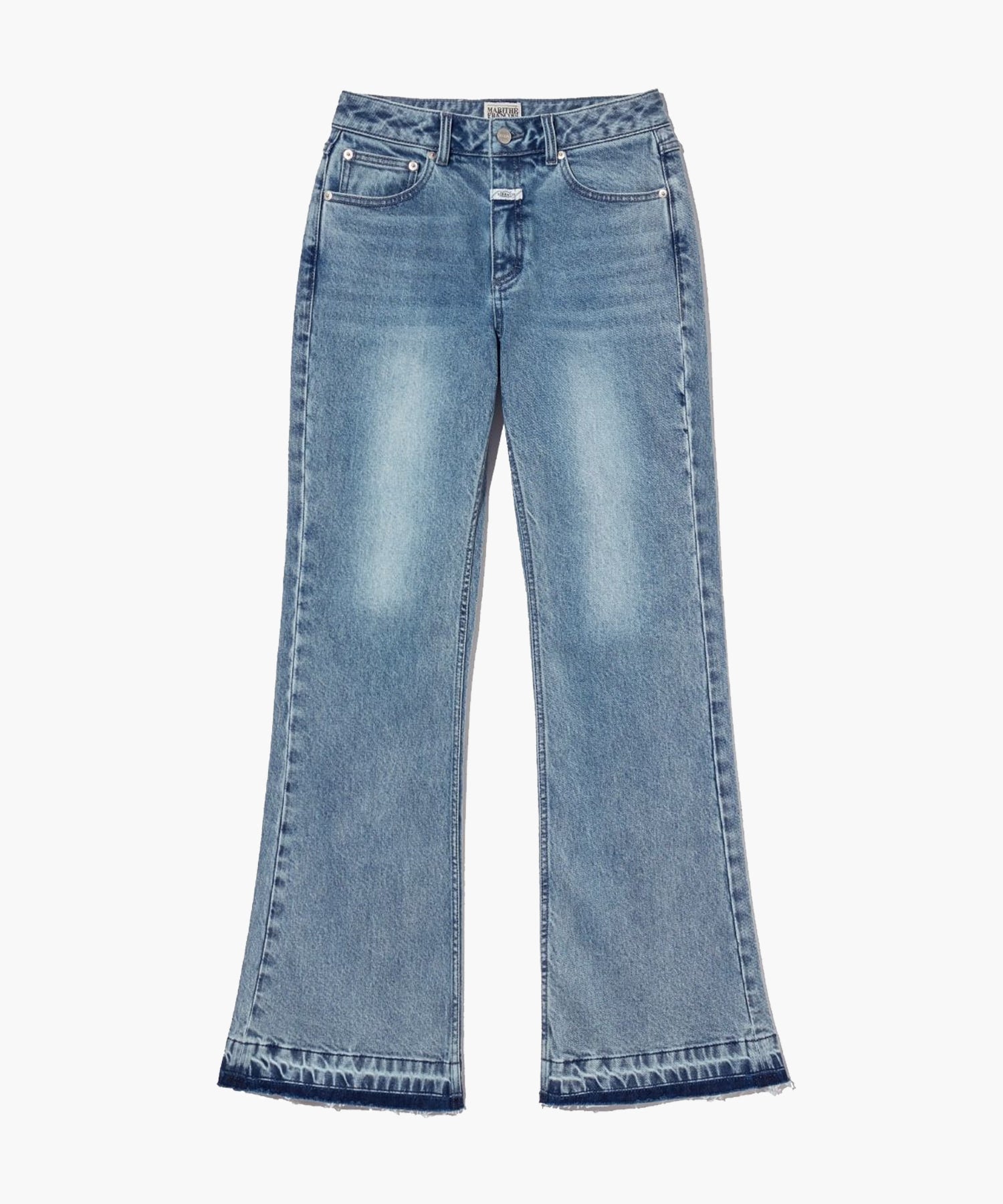 W MID-WAIST FLARED DENIM PANTS