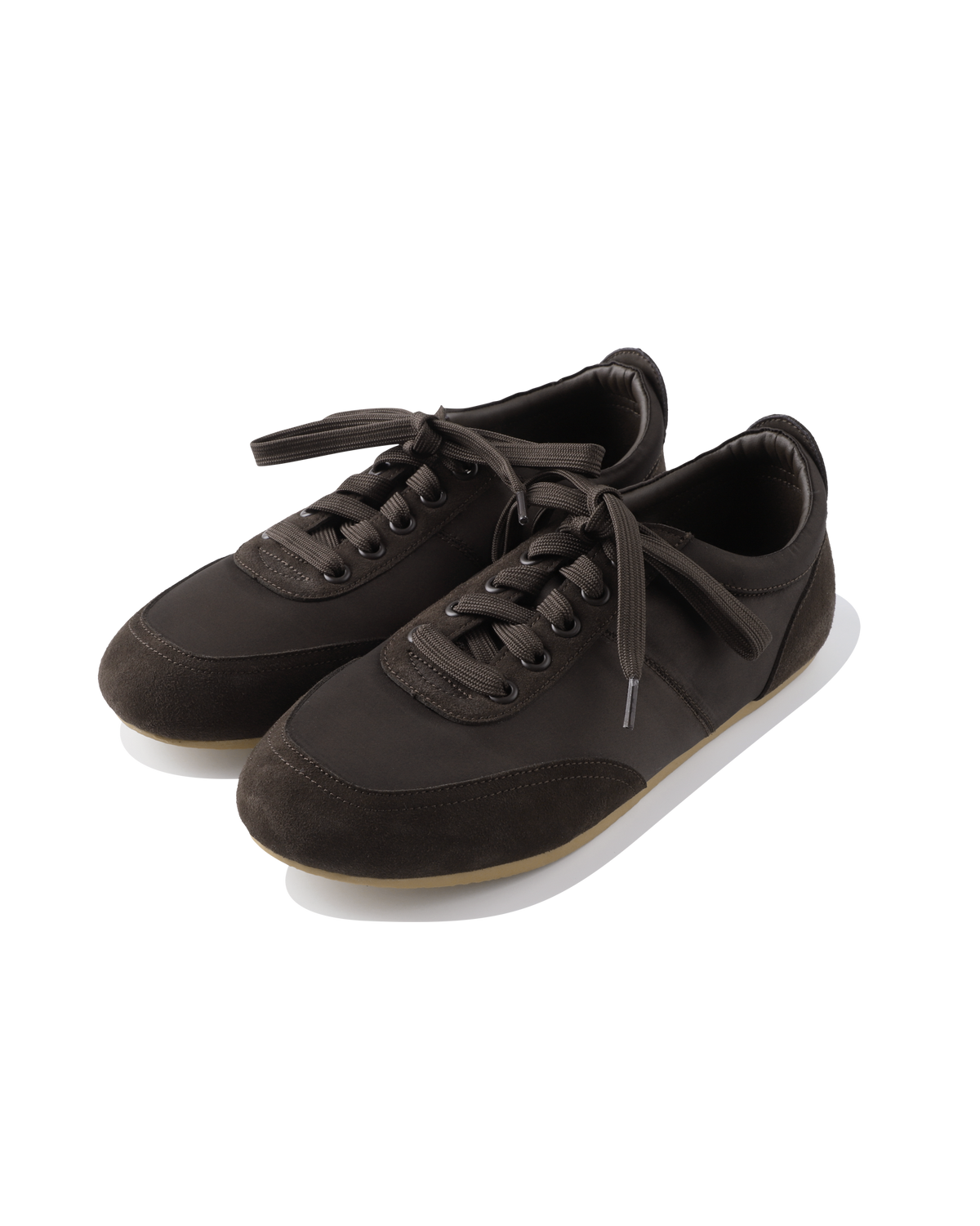 W LACE-UP SATIN SNEAKERS