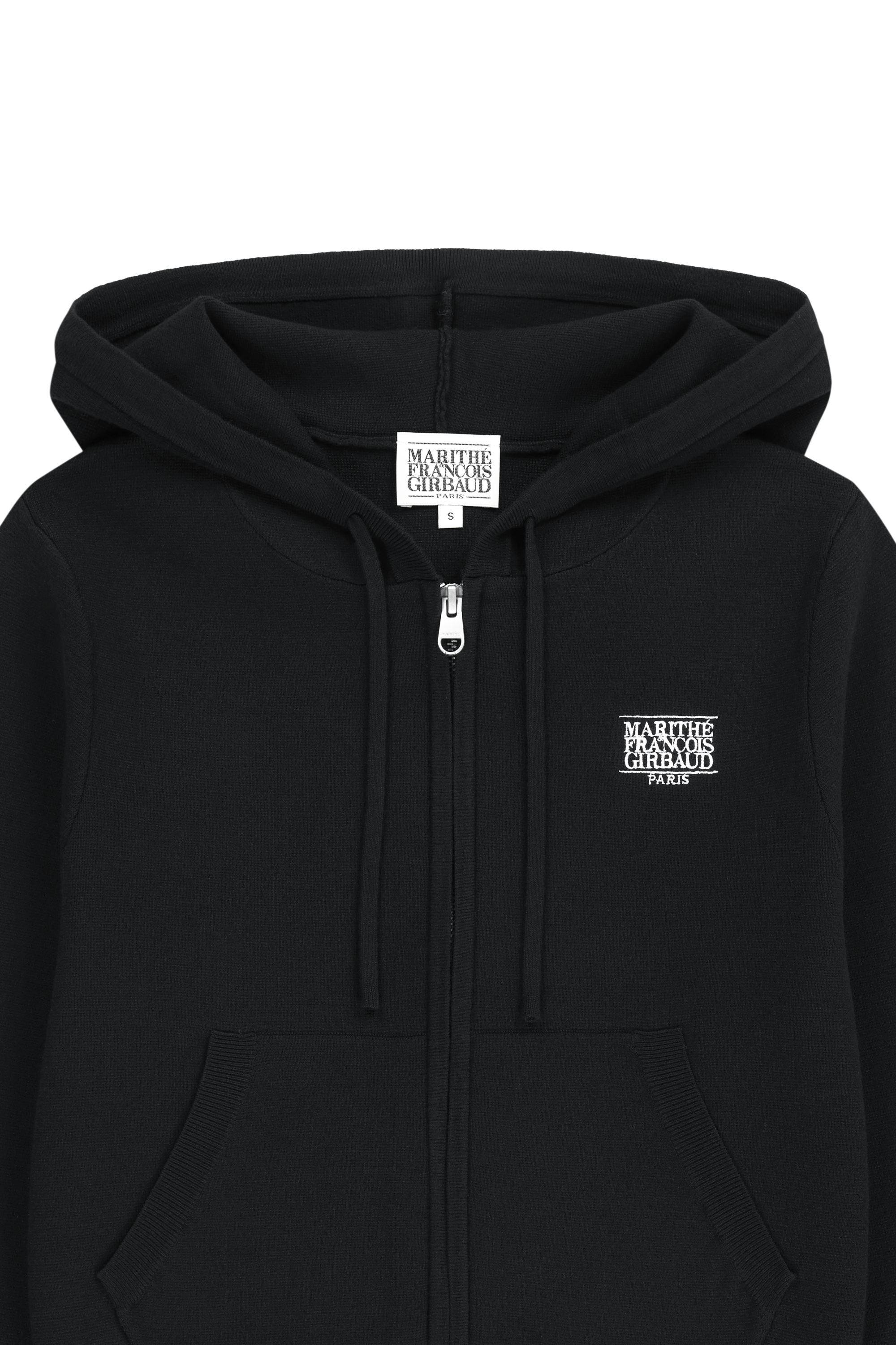 W SMALL CLASSIC LOGO CROP KNIT HOODIE ZIPUP