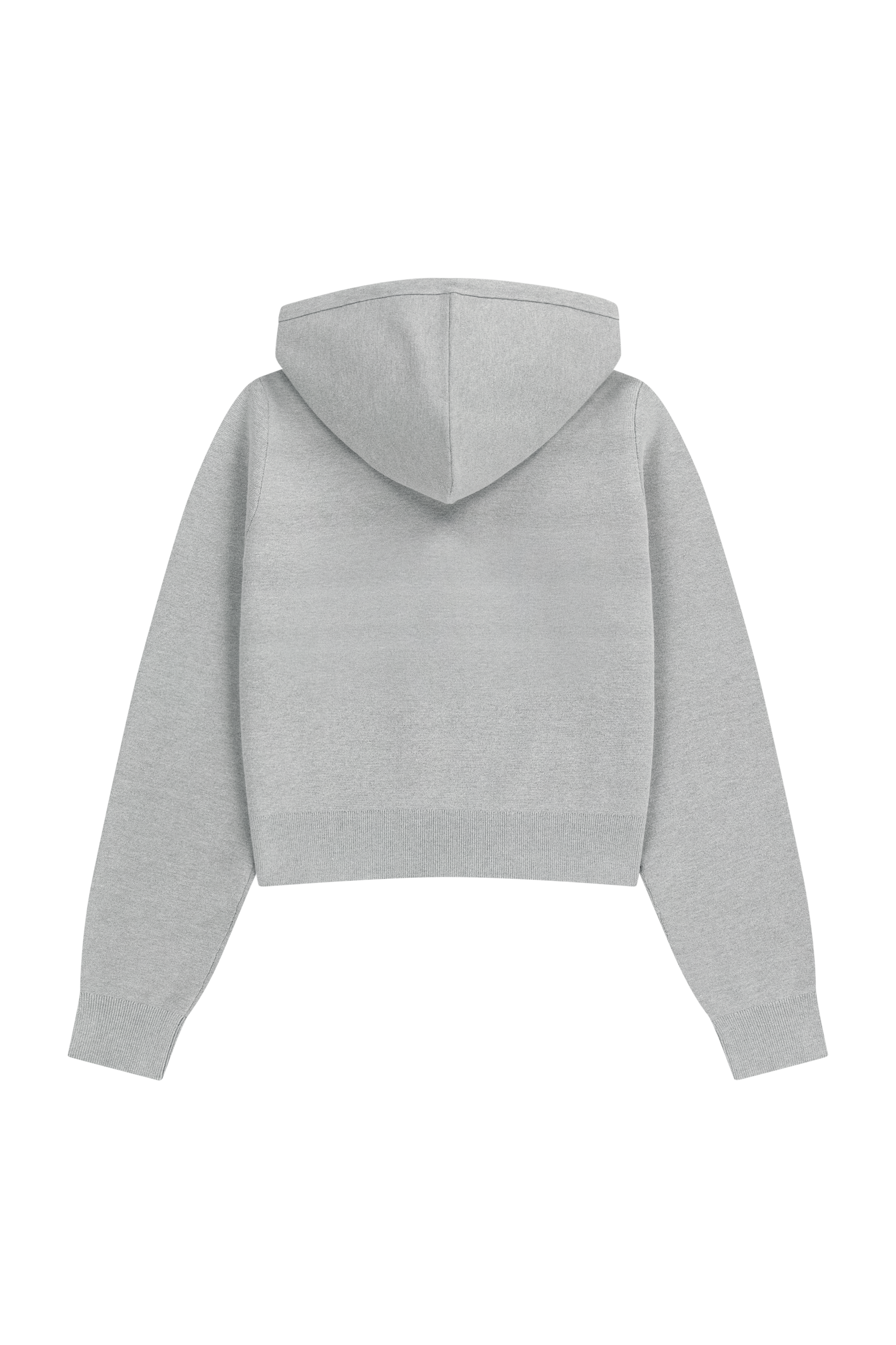 W SMALL CLASSIC LOGO CROP KNIT HOODIE ZIPUP