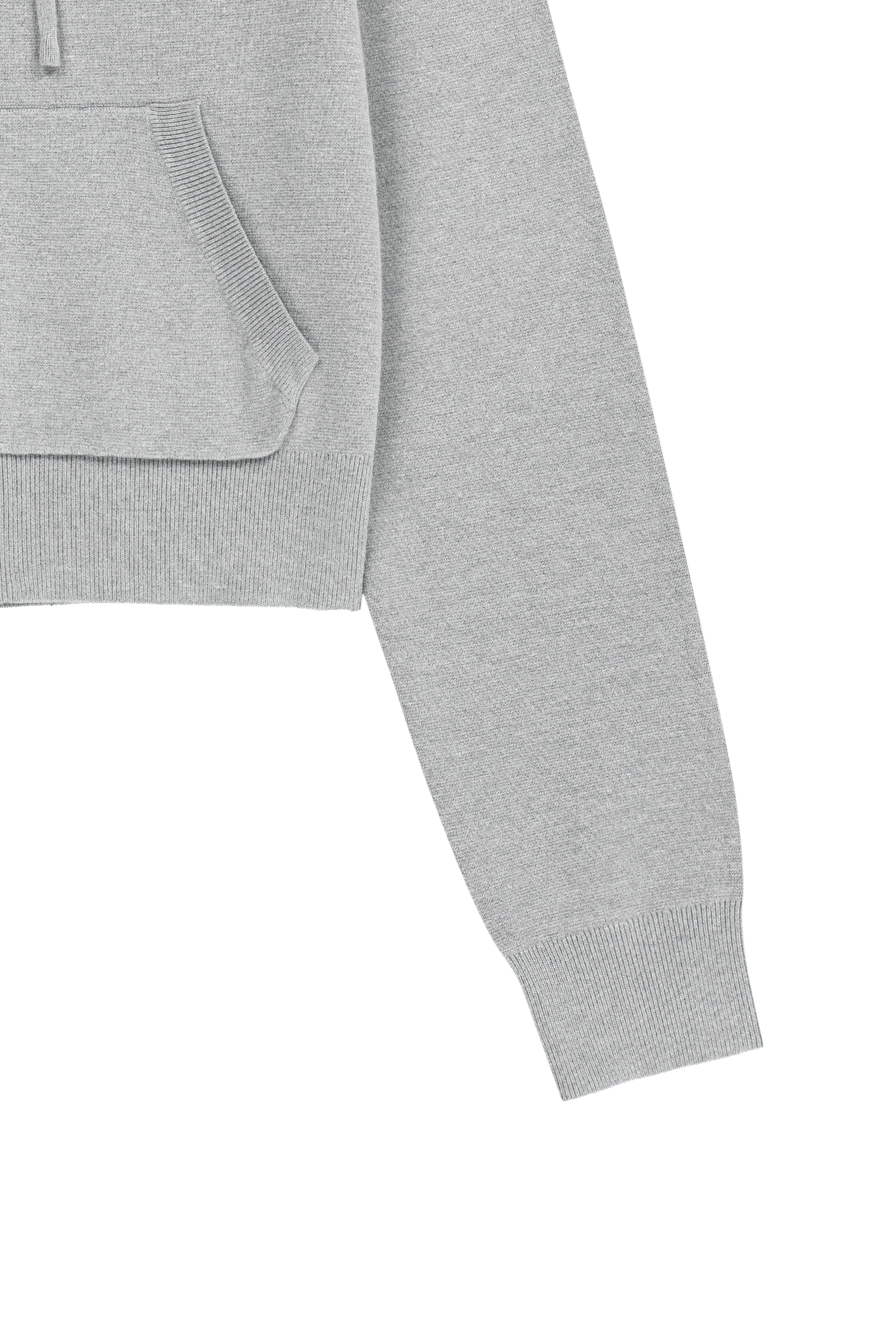 W SMALL CLASSIC LOGO CROP KNIT HOODIE ZIPUP