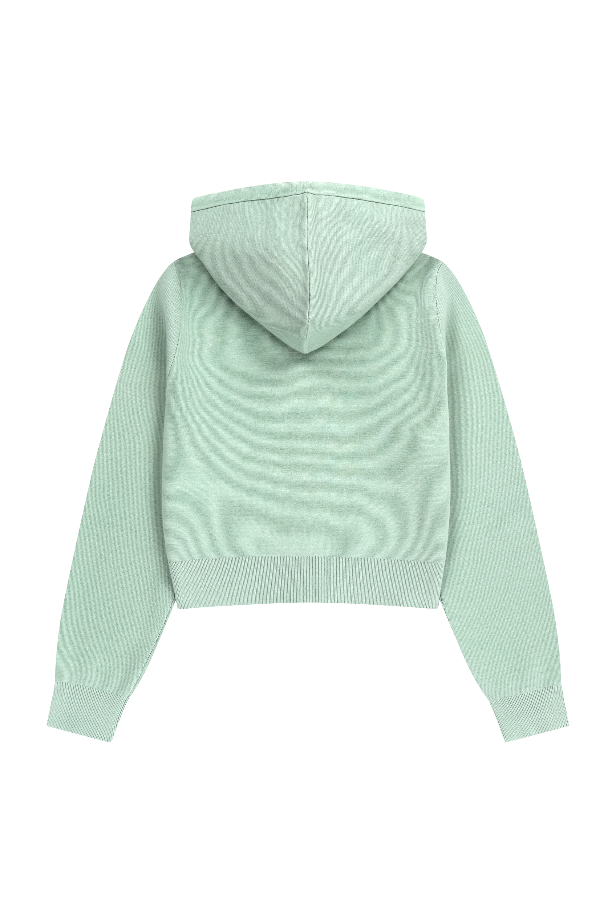 W SMALL CLASSIC LOGO CROP KNIT HOODIE ZIPUP