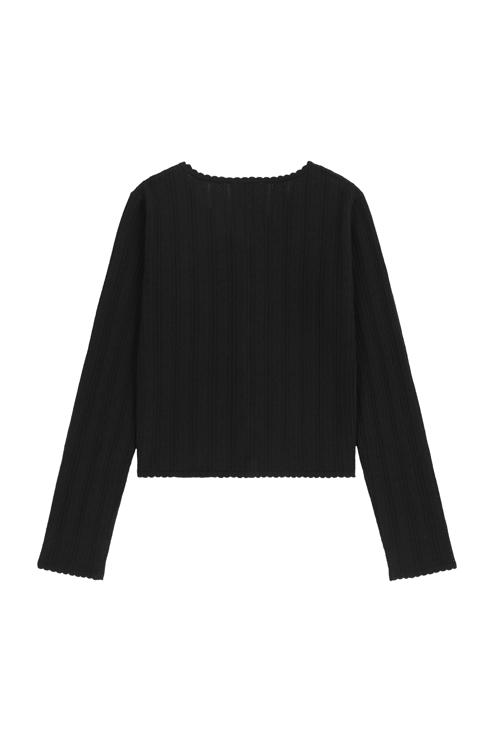 W V-NECK CROCHET KNIT CARDIGAN