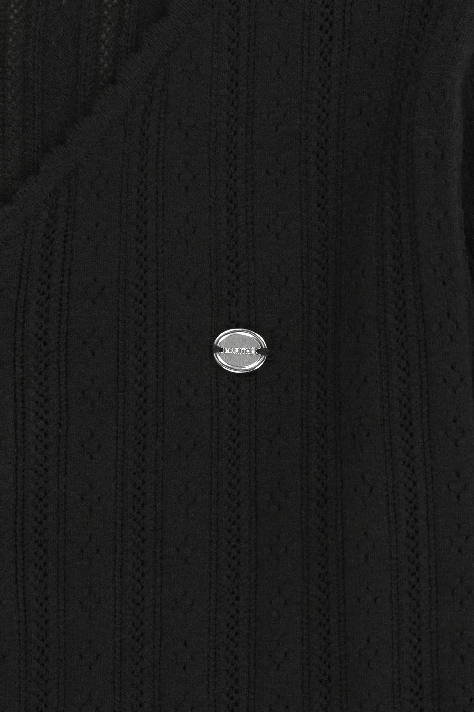 W V-NECK CROCHET KNIT CARDIGAN