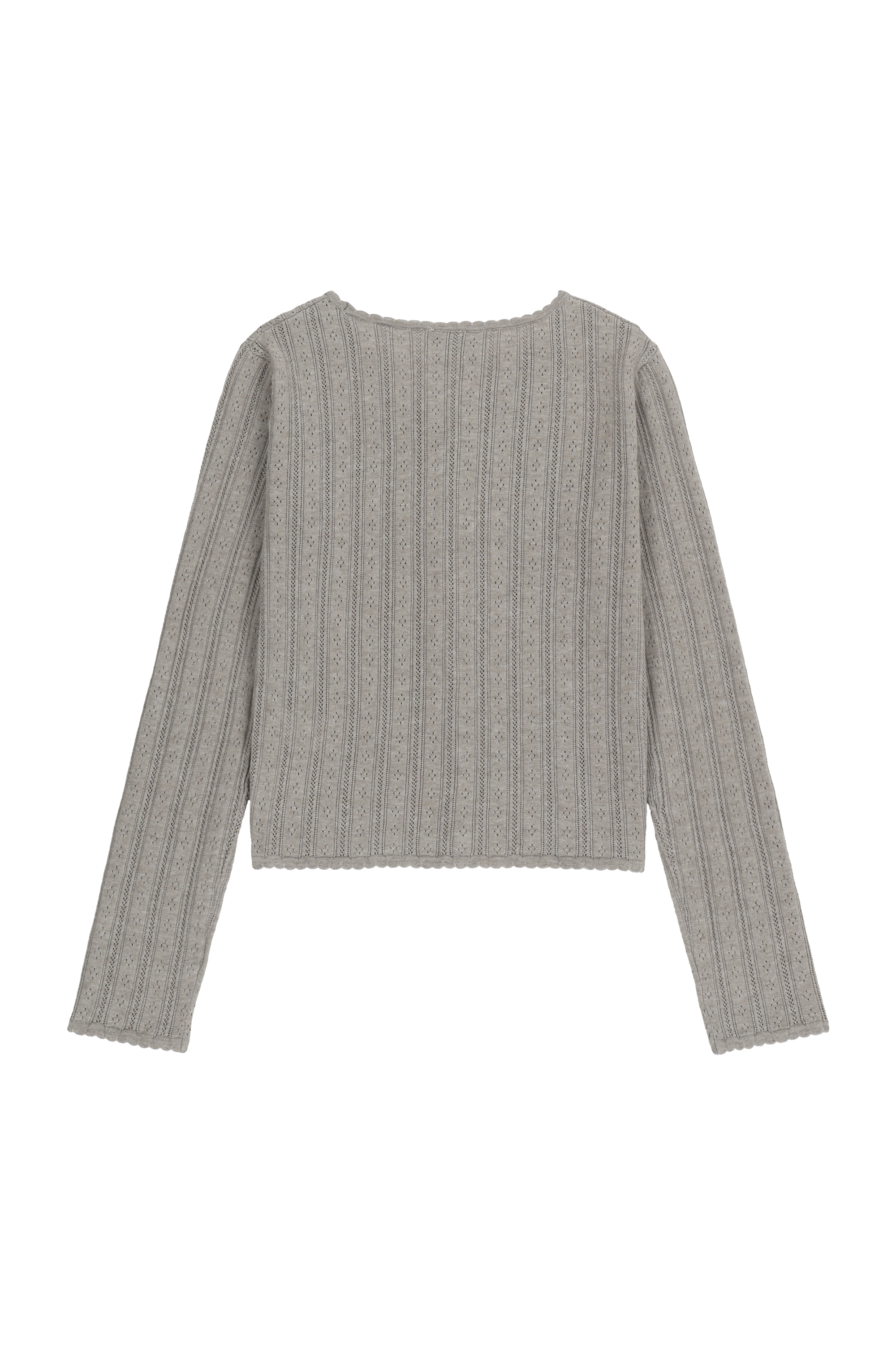 W V-NECK CROCHET KNIT CARDIGAN