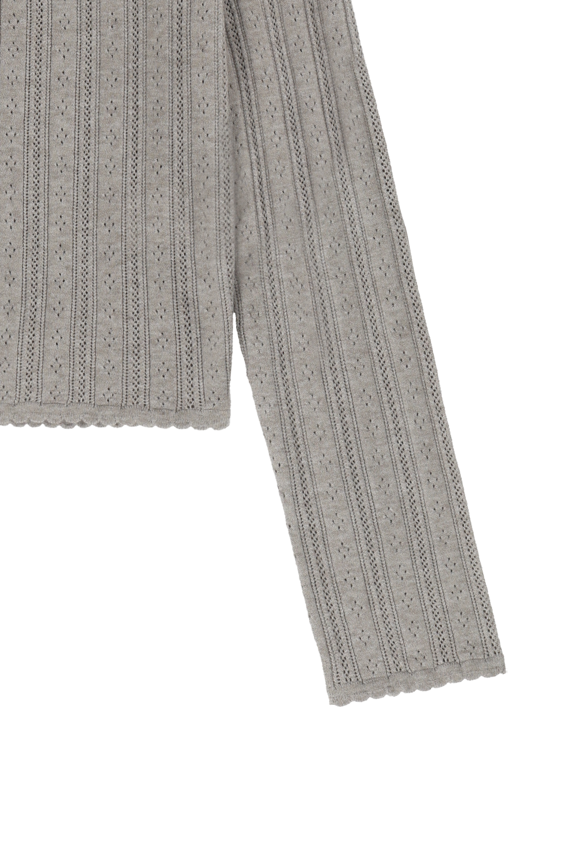 W V-NECK CROCHET KNIT CARDIGAN