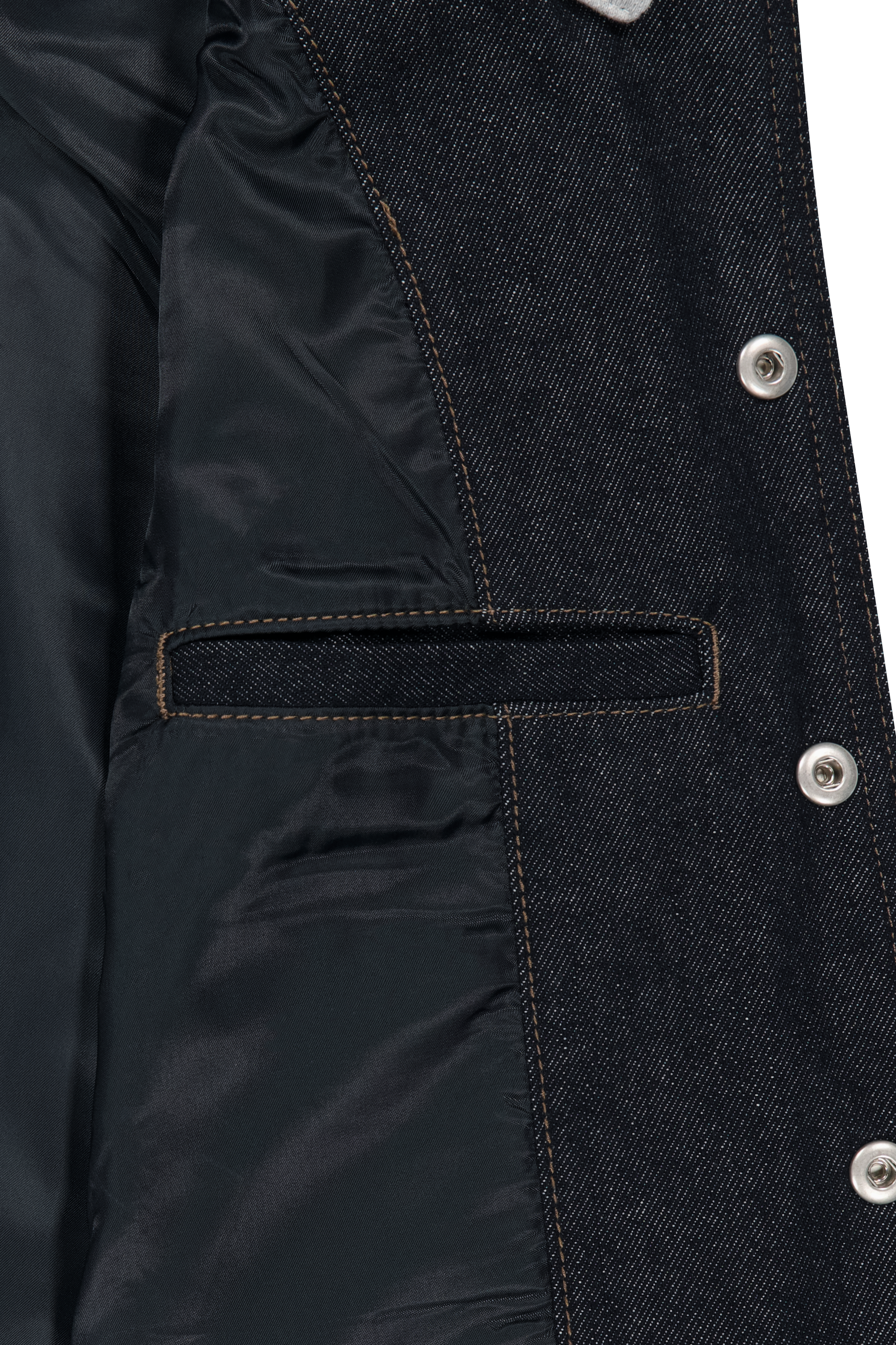 CLASSIC LOGO RAGLAN DENIM VARSITY JACKET