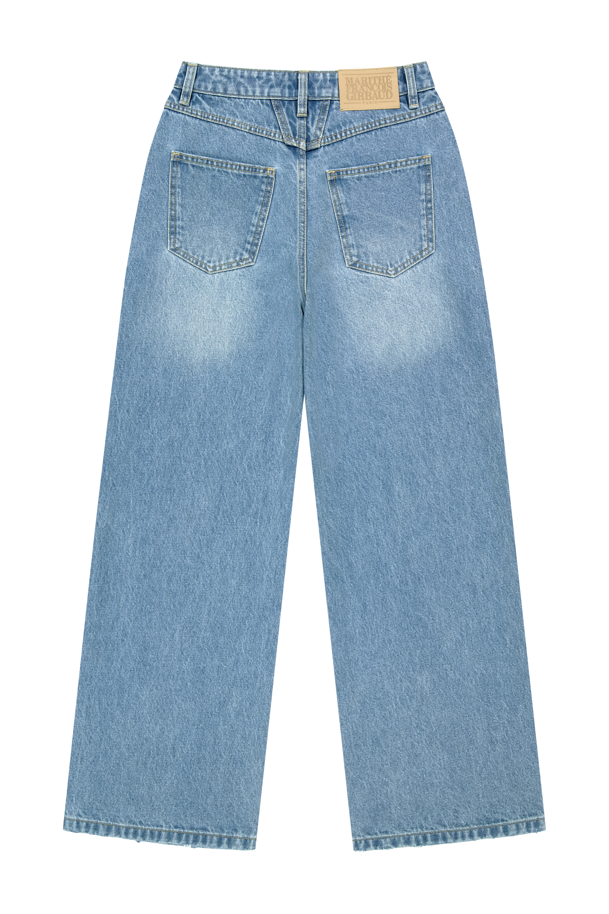 W WIDE FIT VINTAGE WASHED DENIM PANTS