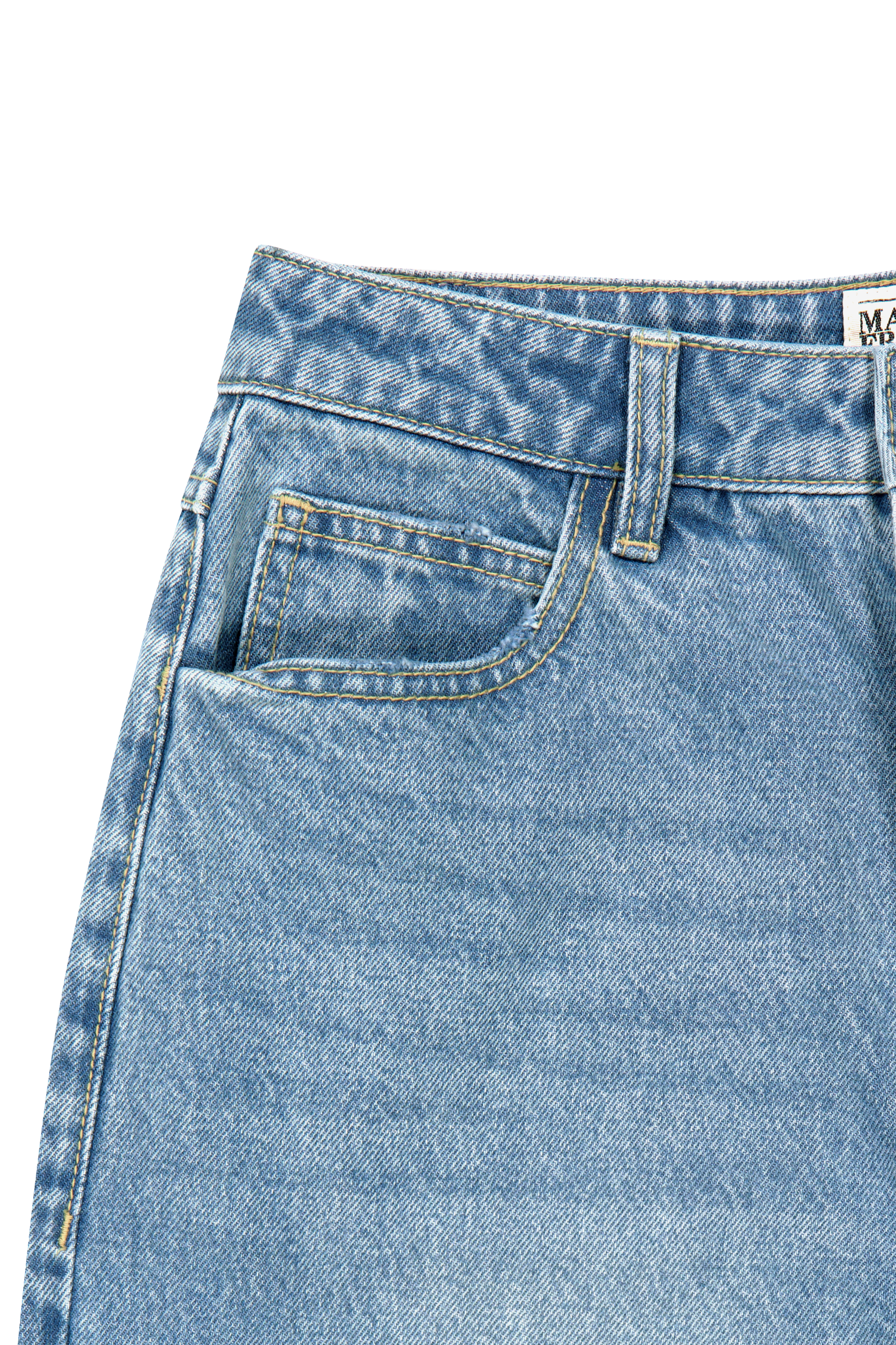 W WIDE FIT VINTAGE WASHED DENIM PANTS
