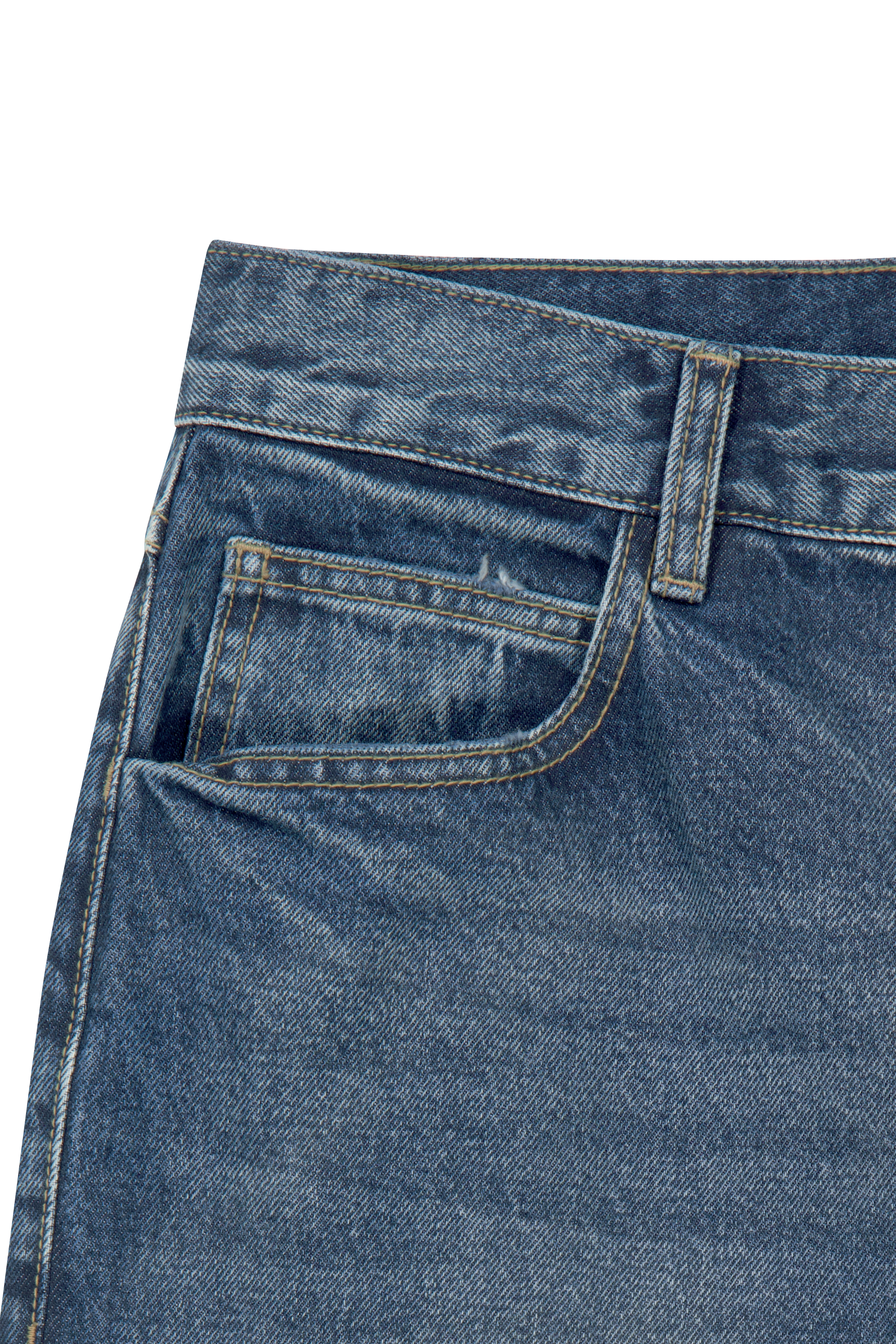 M SEMI-WIDE FIT VINTAGE WASHED DENIM PANTS