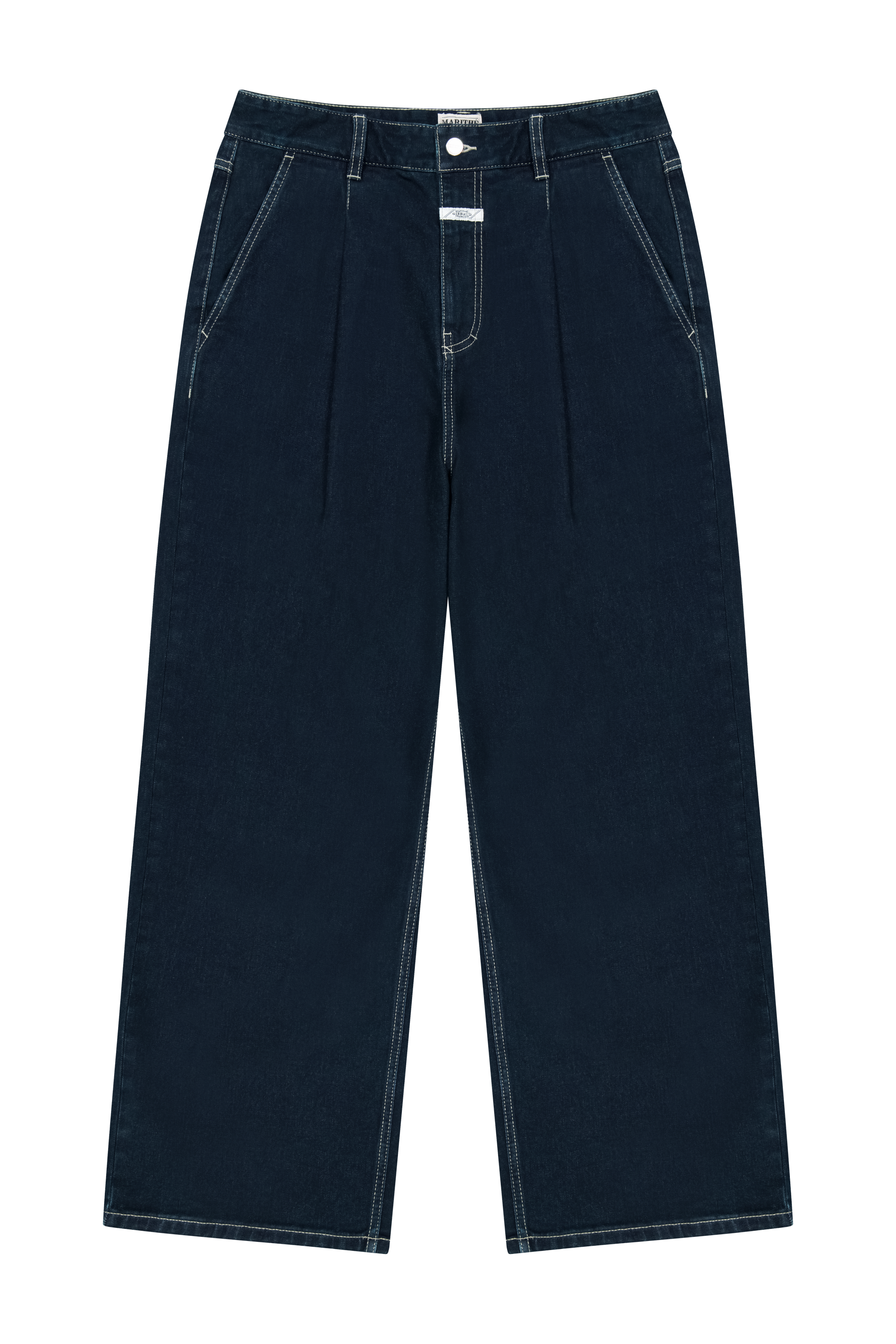 NEW M LOW-WAIST TUCK WIDE DENIM PANTS