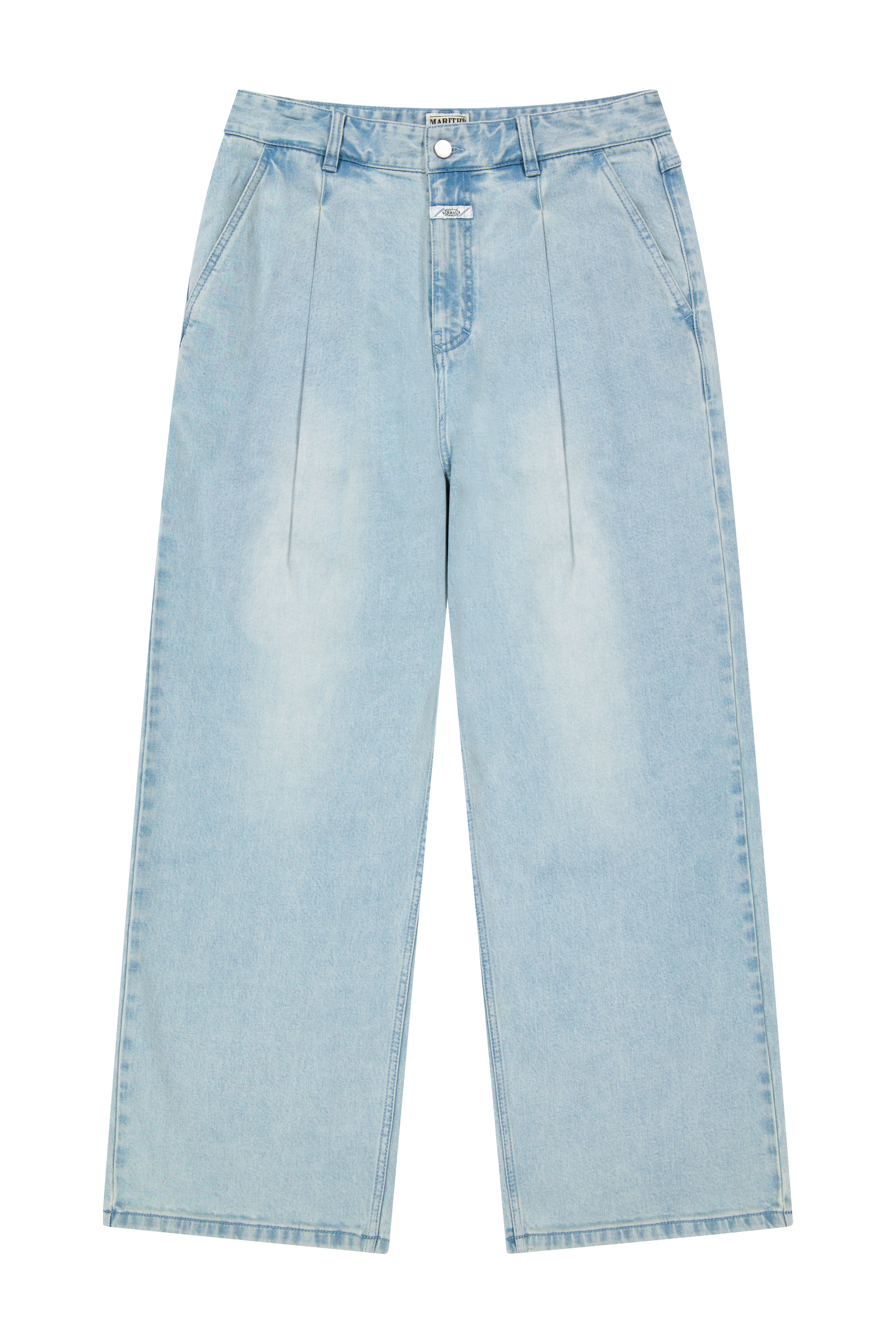 NEW M LOW-WAIST TUCK WIDE DENIM PANTS