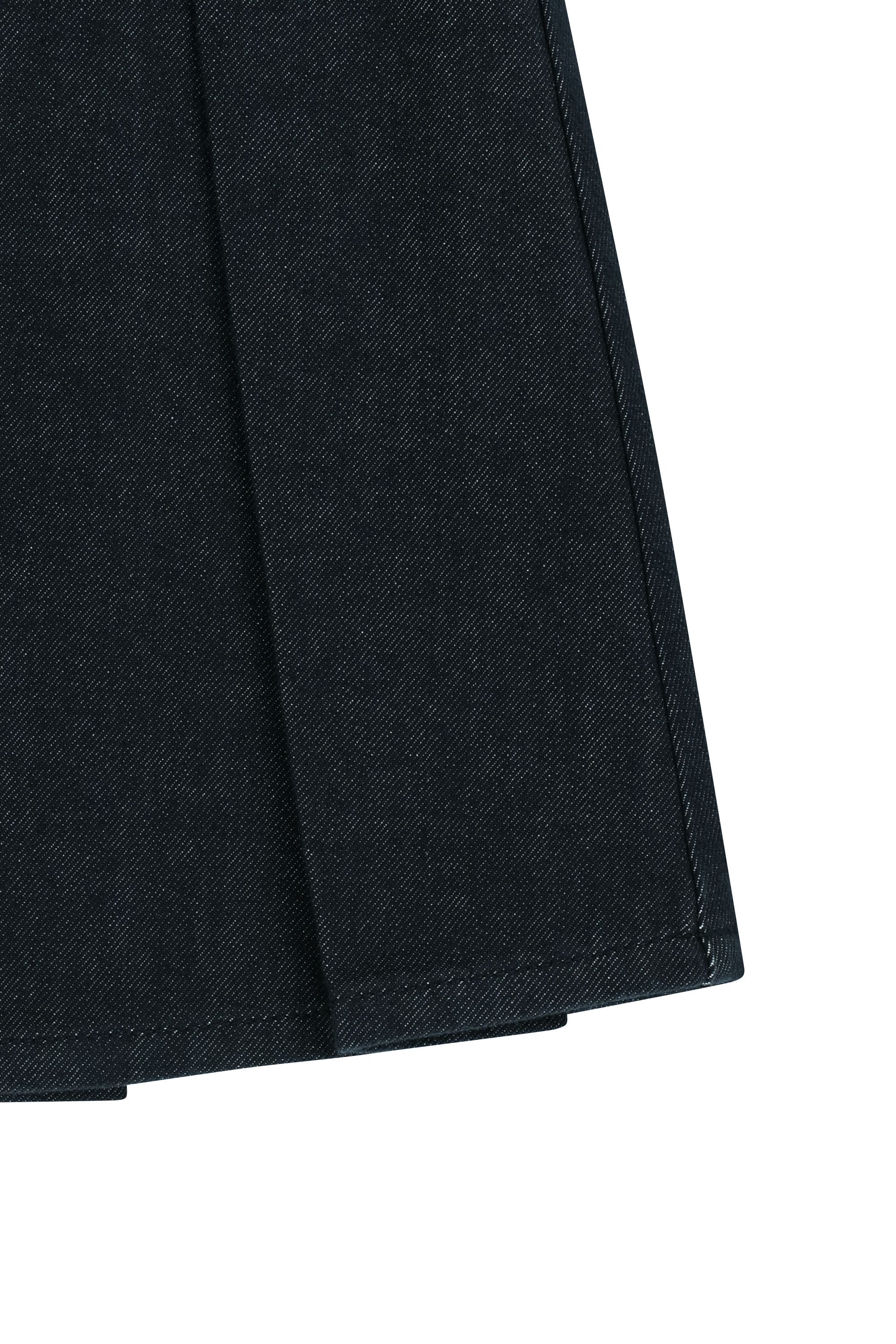 W DENIM PLEATED MIDI SKIRT