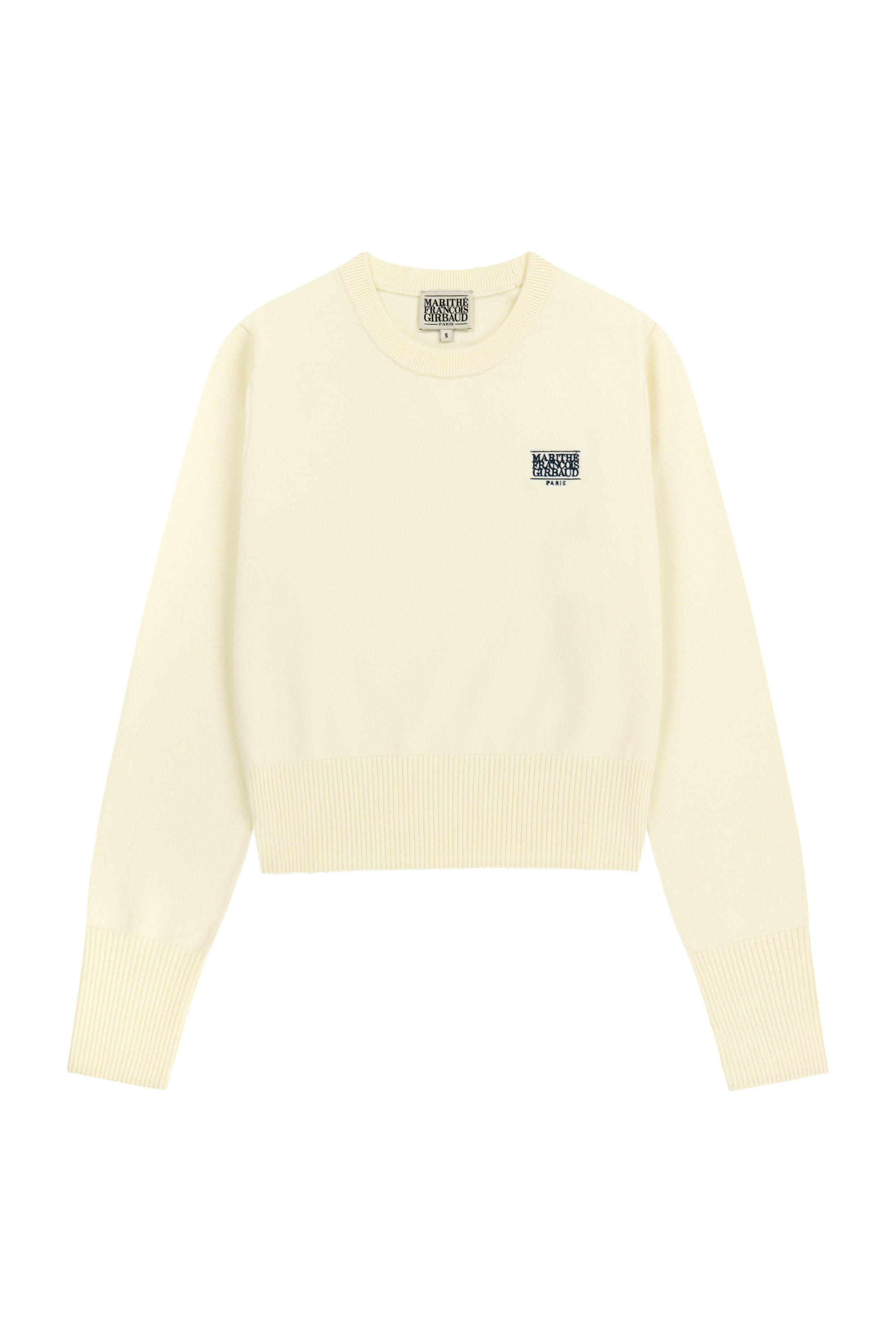 W SMALL CLASSIC LOGO CROP KNIT PULLOVER