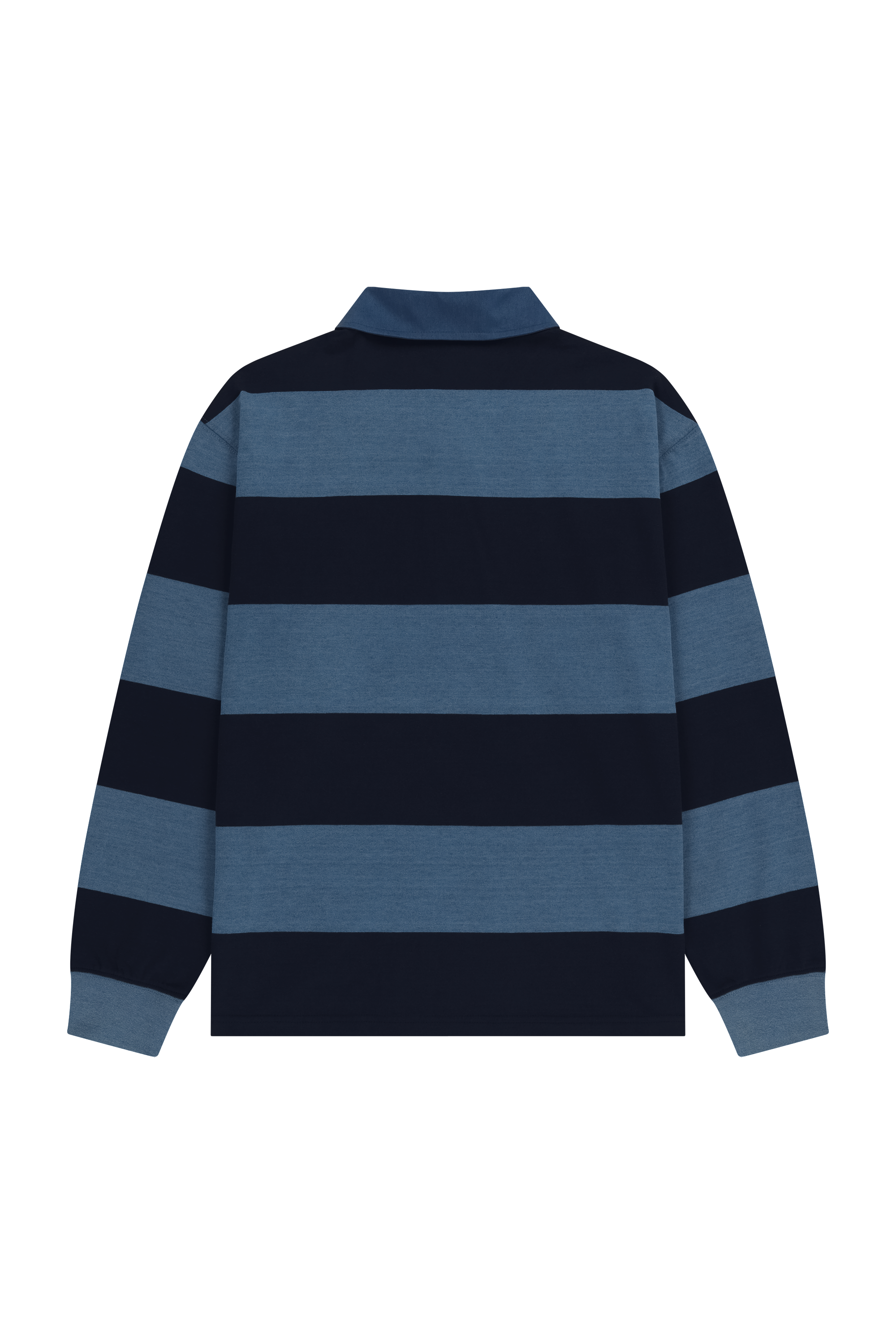 WASHED DENIM COLLAR LONG SLEEVE TEE