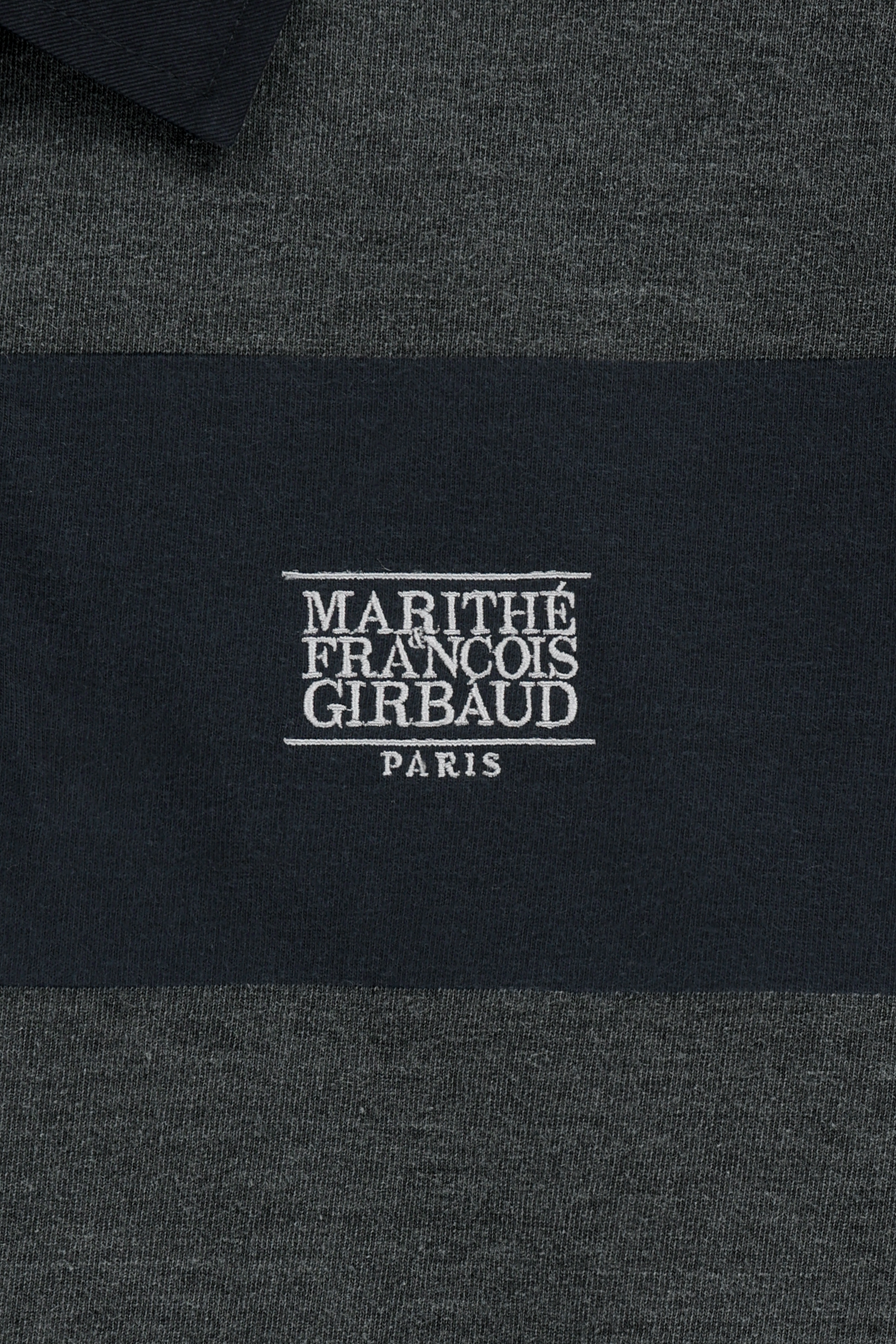 WASHED DENIM COLLAR LONG SLEEVE TEE