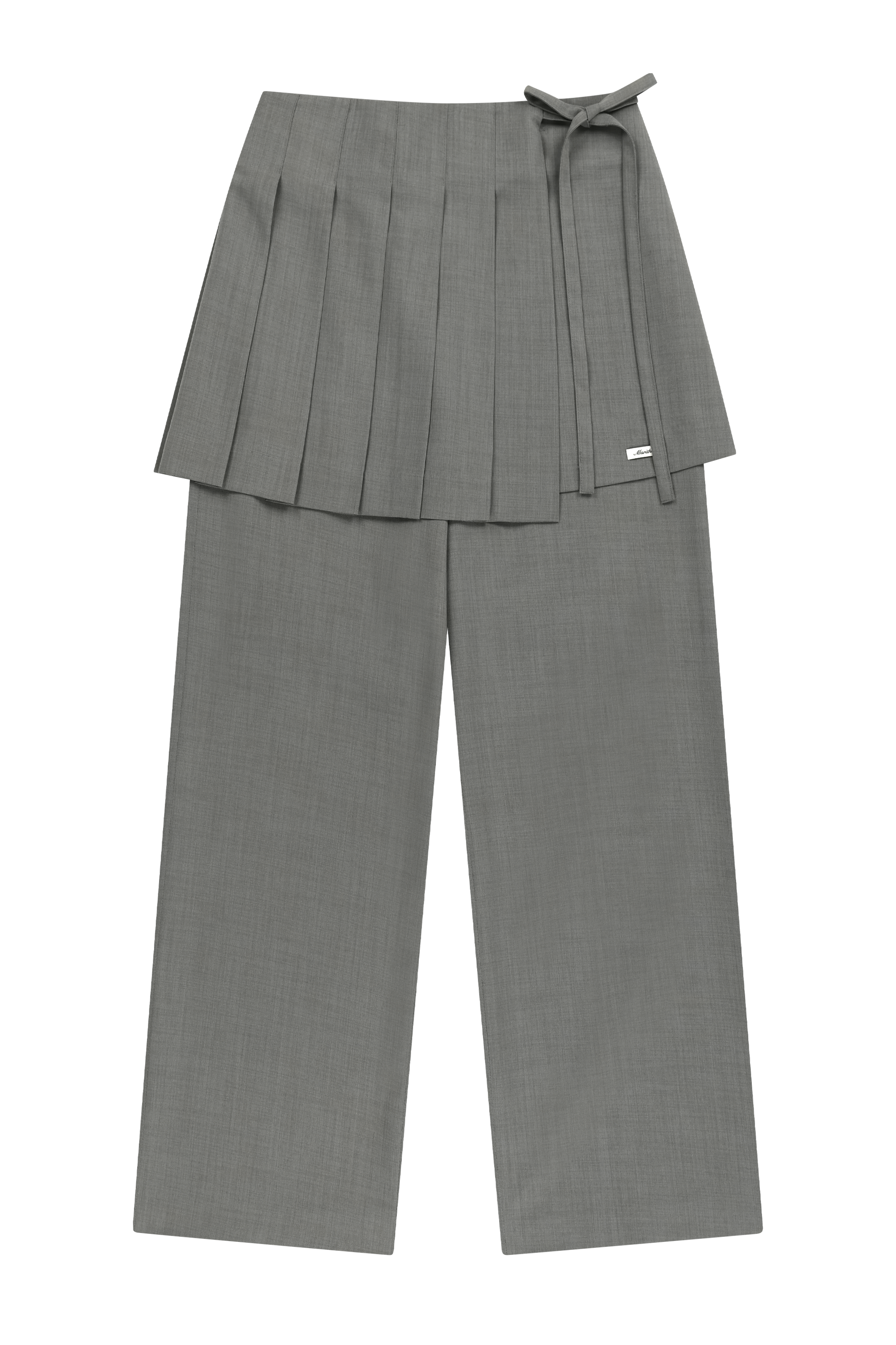 W LAYERED PLEATS SKIRT PANTS