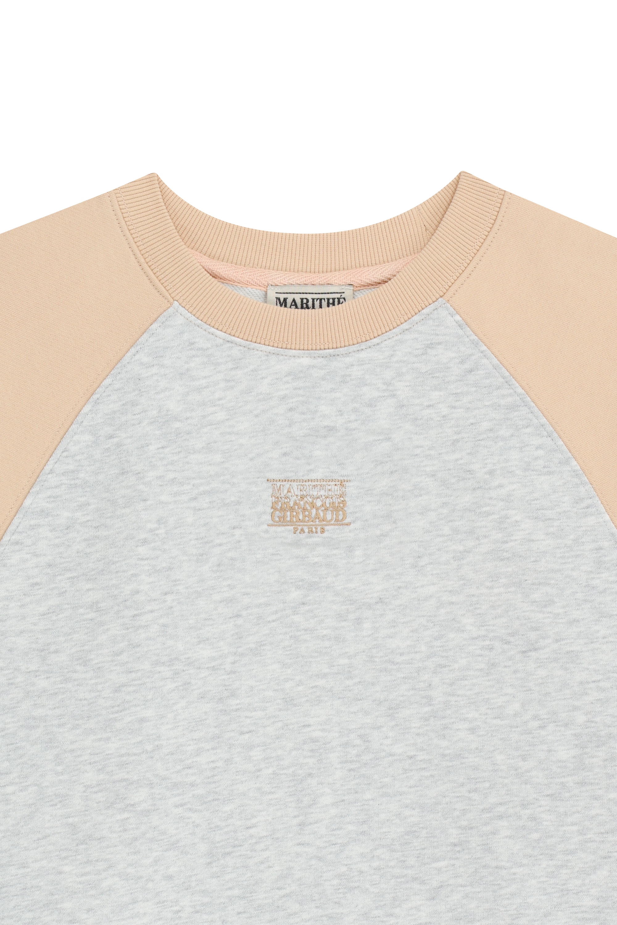 W BLOCK CLASSIC LOGO RAGLAN CROP SWEATSHIRT