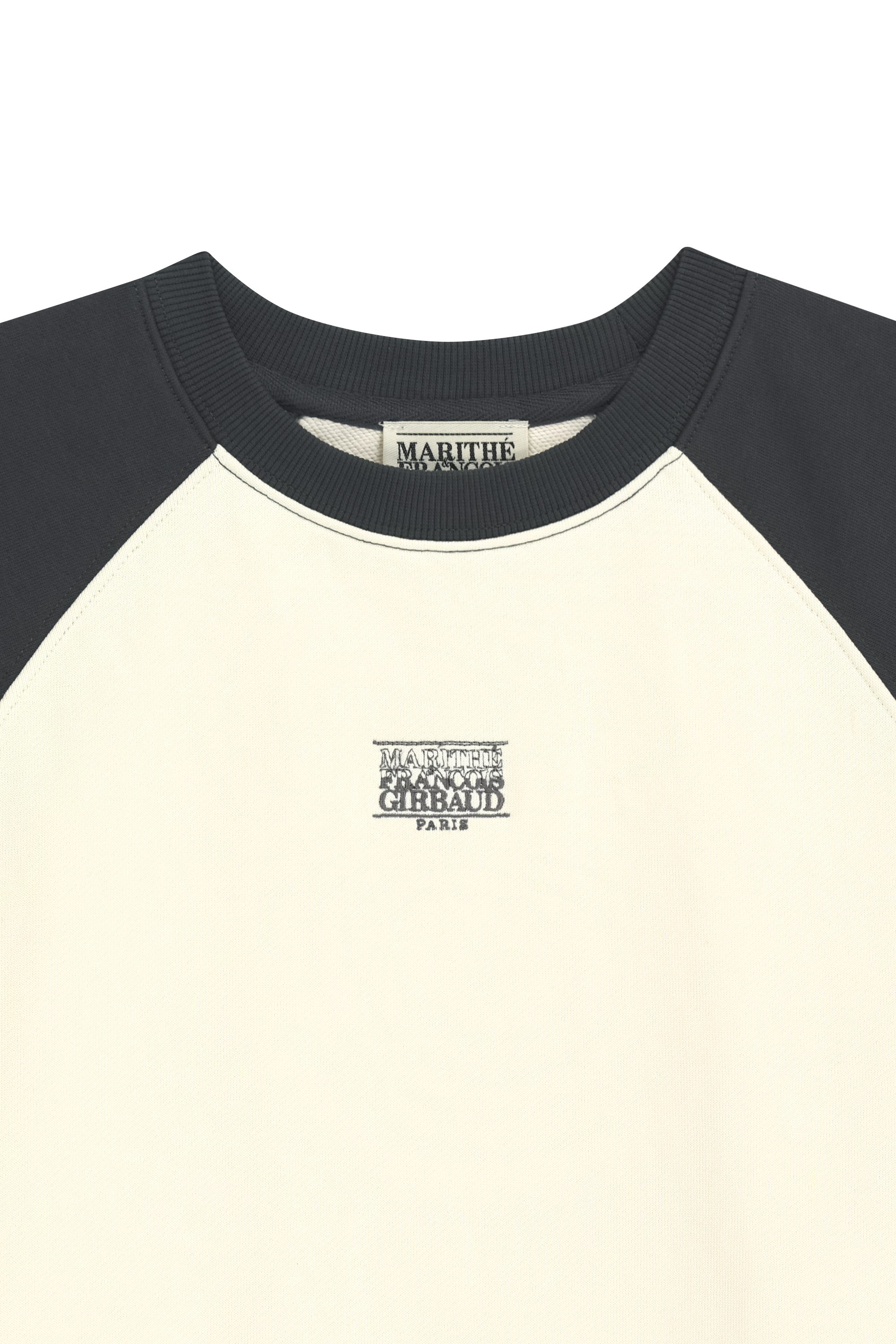 W BLOCK CLASSIC LOGO RAGLAN CROP SWEATSHIRT