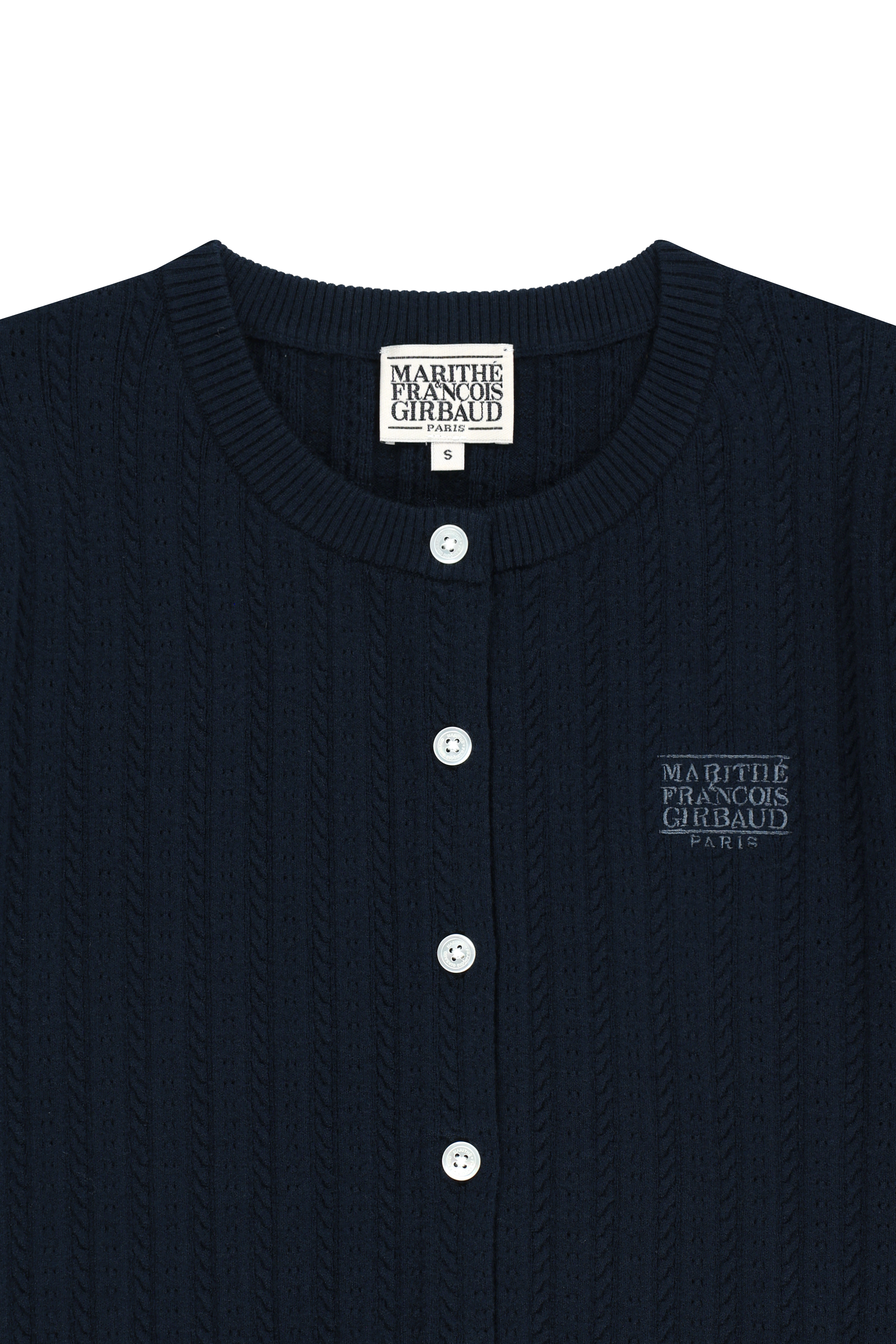 W SMALL CLASSIC LOGO HALF KNIT CARDIGAN SET UP