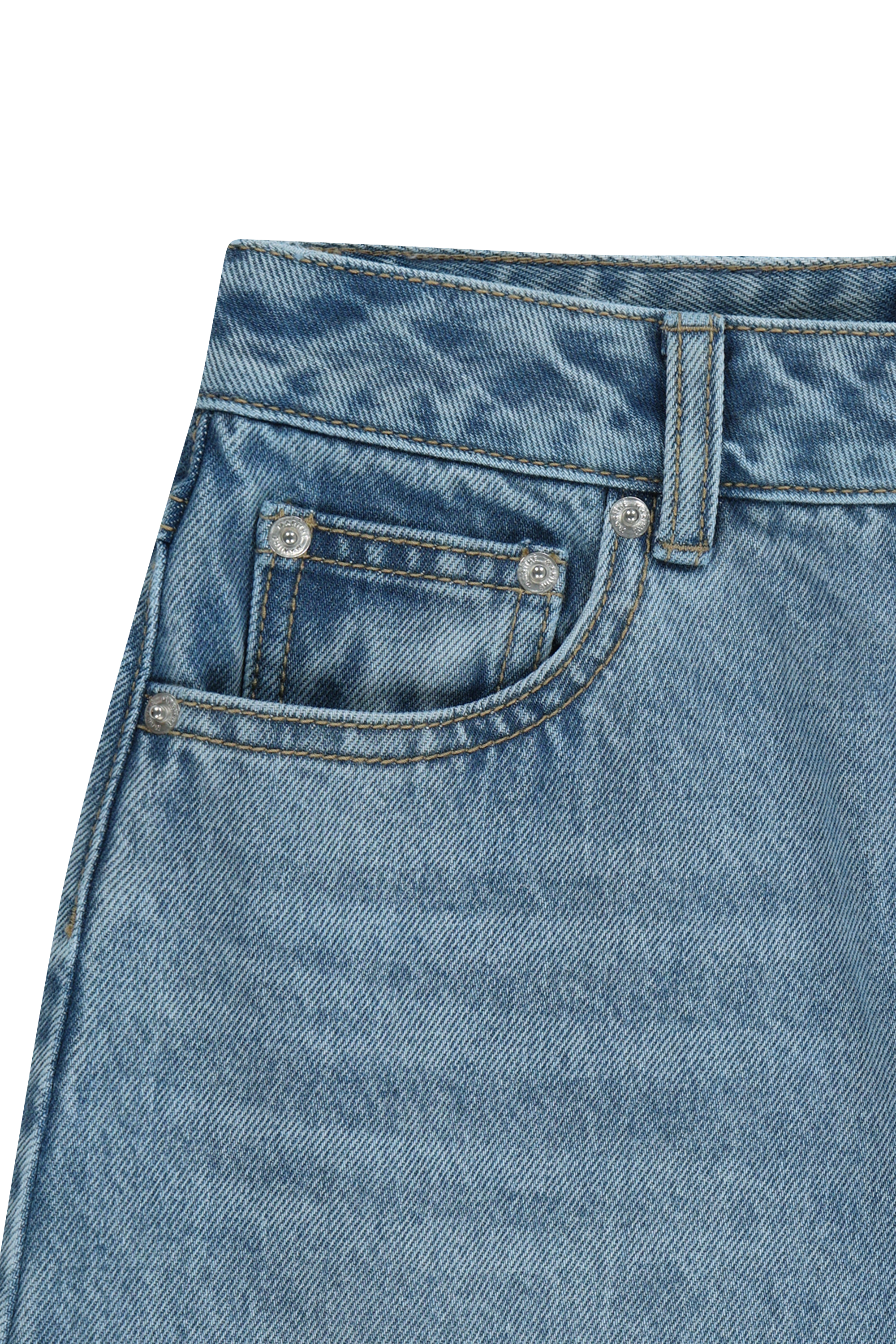 W RAW EDGE DENIM MINI SKIRT