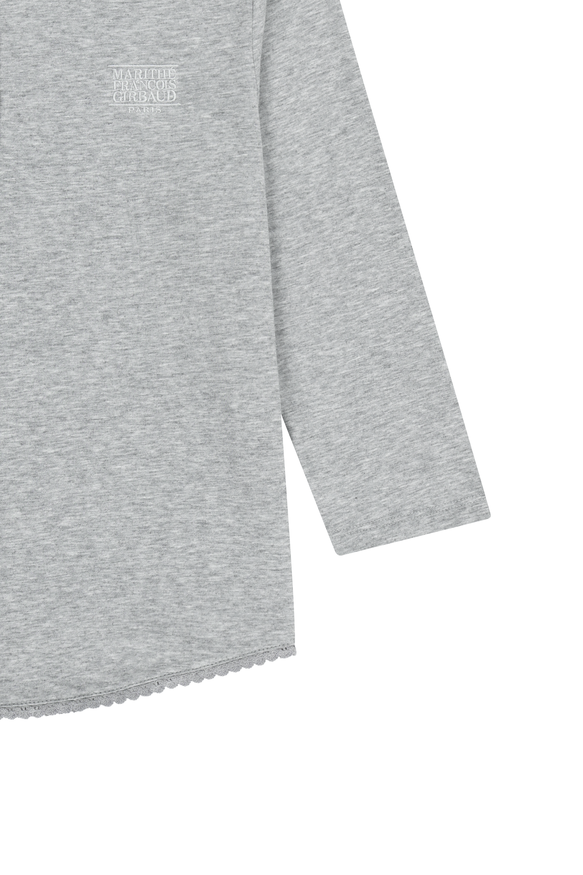 W SMALL CLASSIC LOGO HENLEY NECK 3/4 SLEEVE TEE