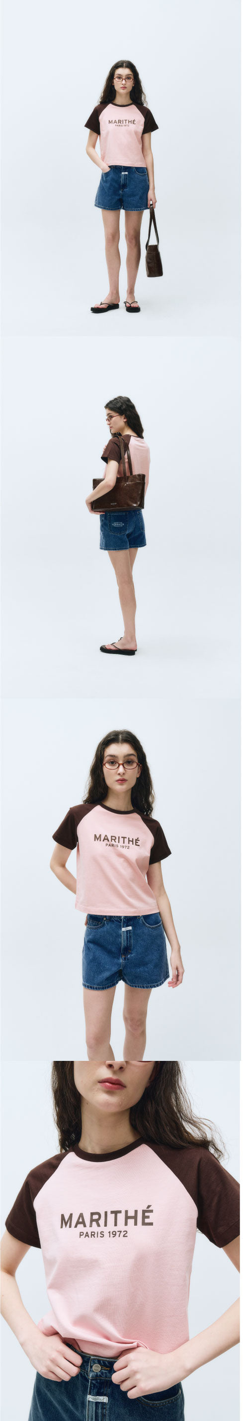 W REGULAR LOGO RAGLAN CROP TEE