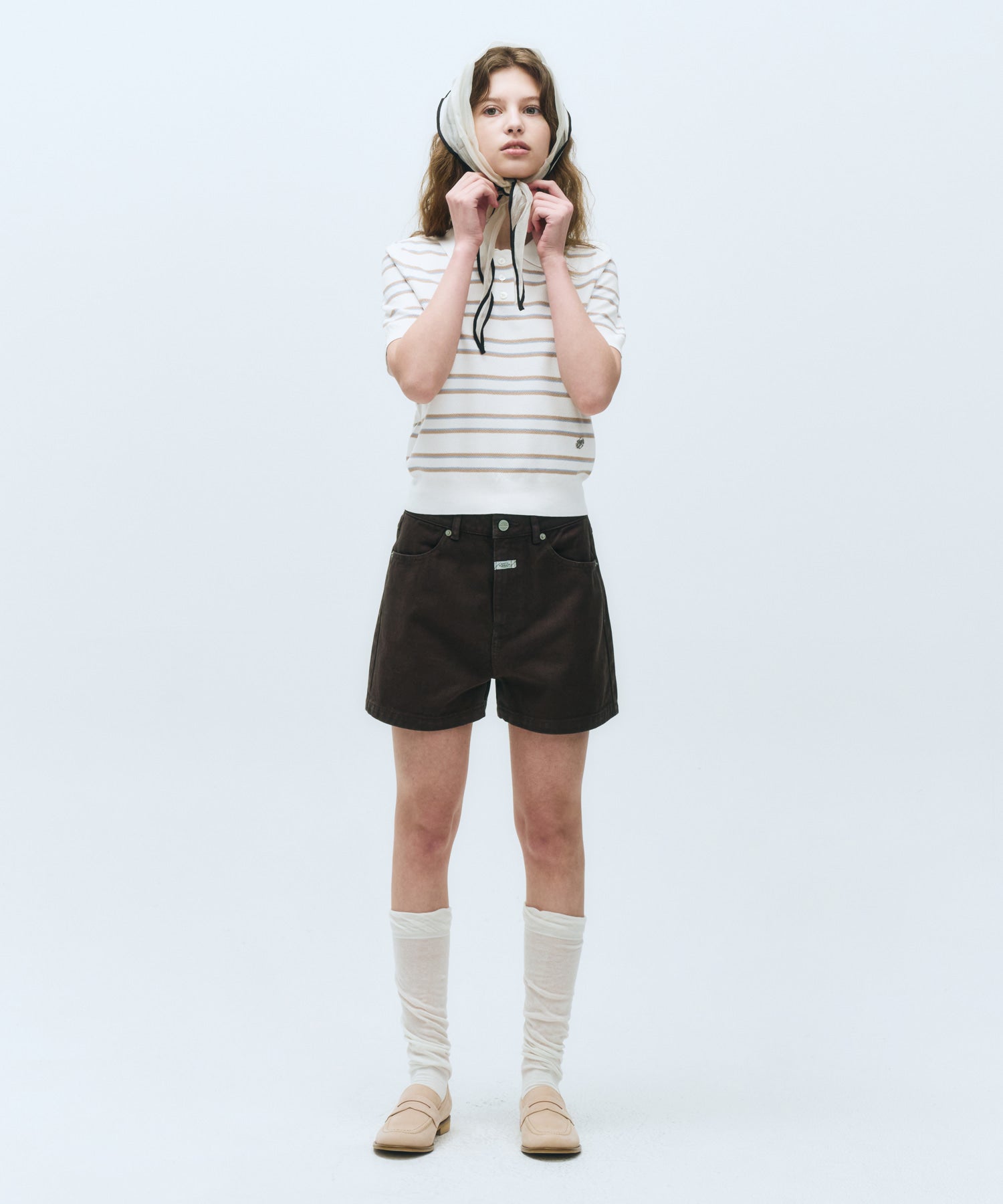 W COLORED DENIM SHORTS