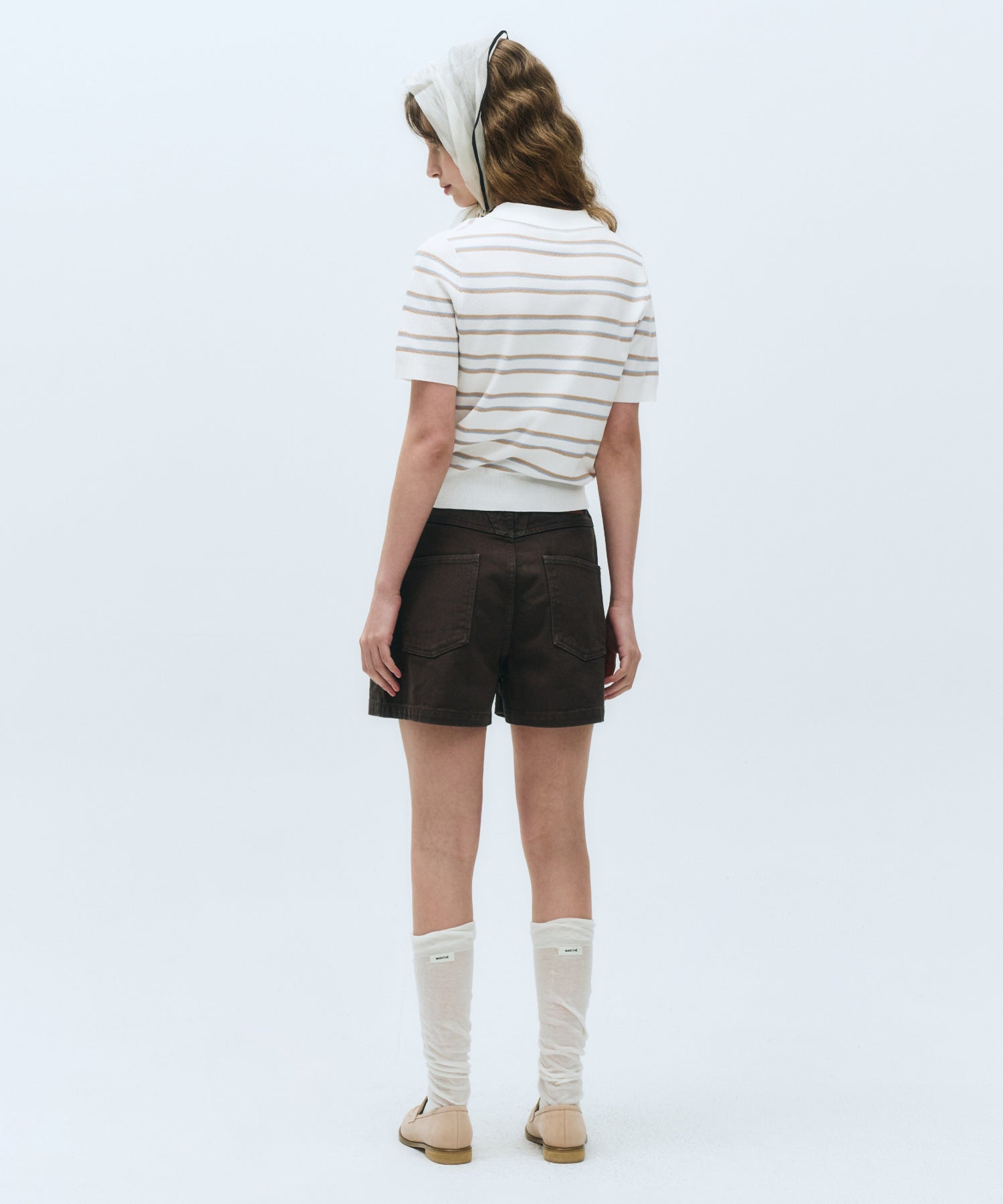 W COLORED DENIM SHORTS