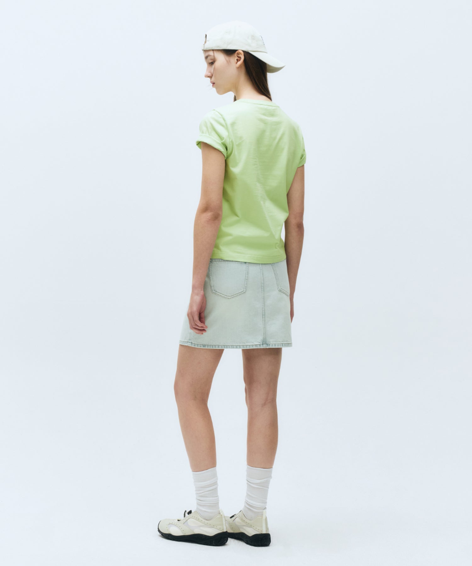W STRAIGHT DENIM MINI SKIRT