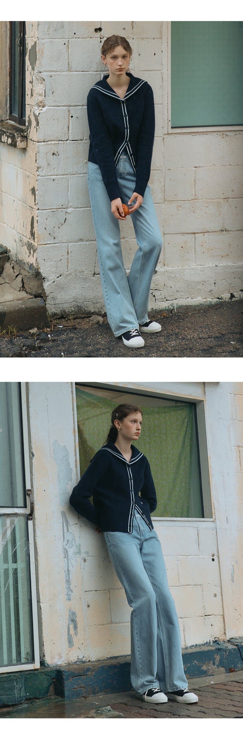 W SLIM BOOT-CUT DENIM PANTS