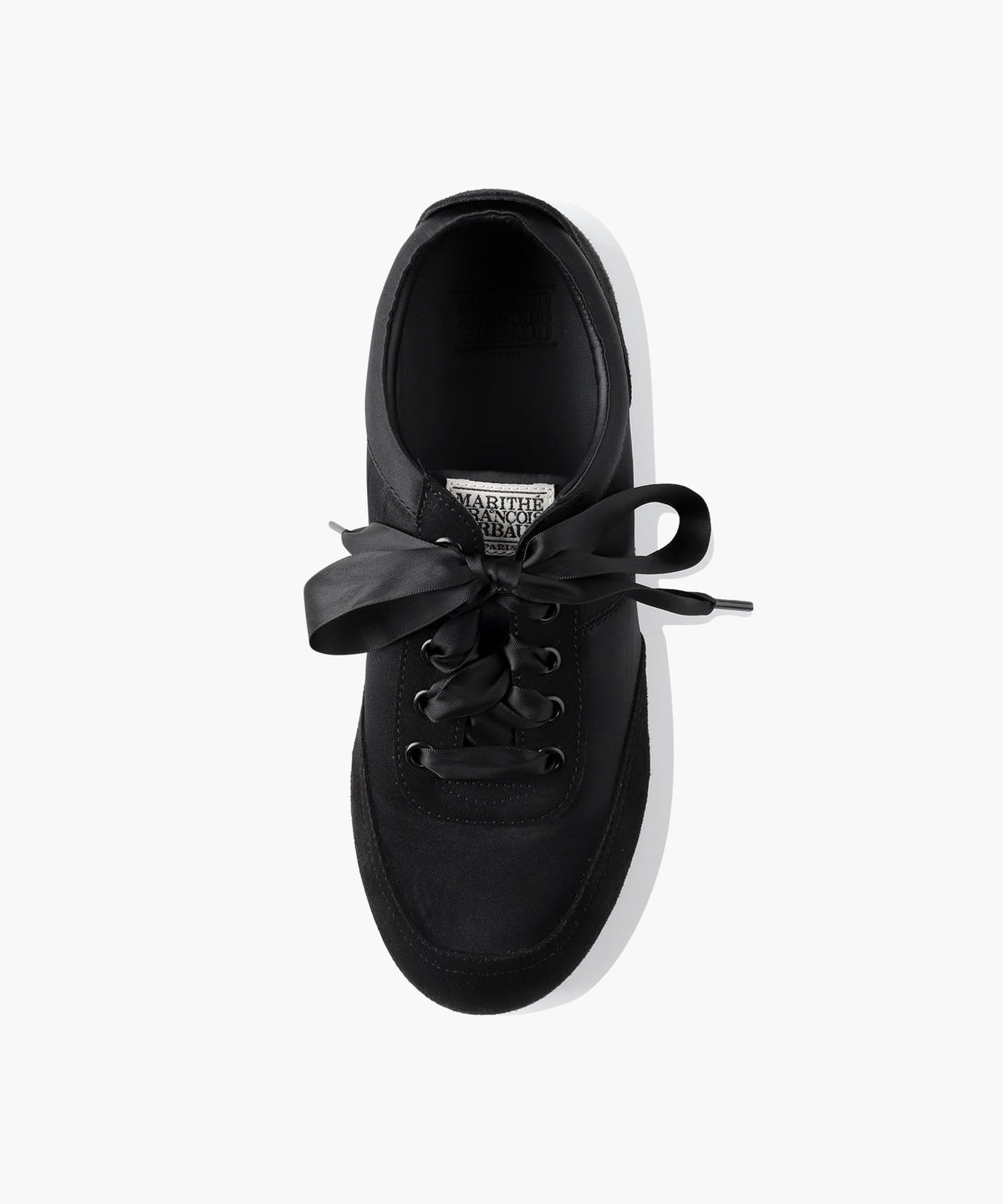 W LACE-UP SATIN SNEAKERS