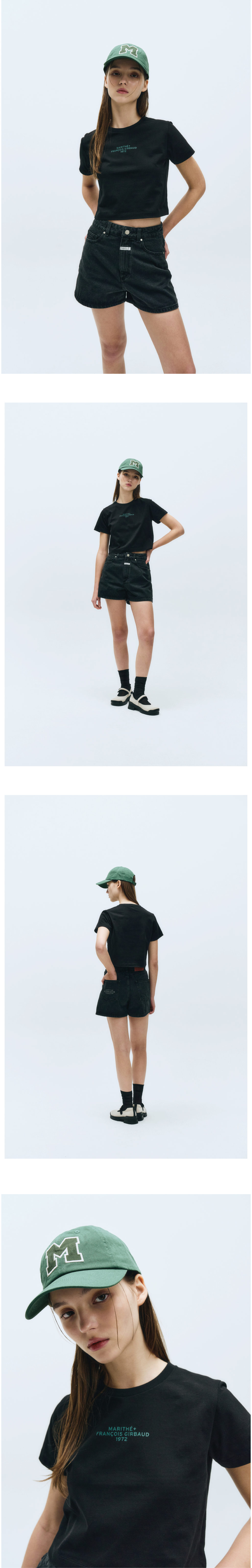 W LETTERING CROP TEE