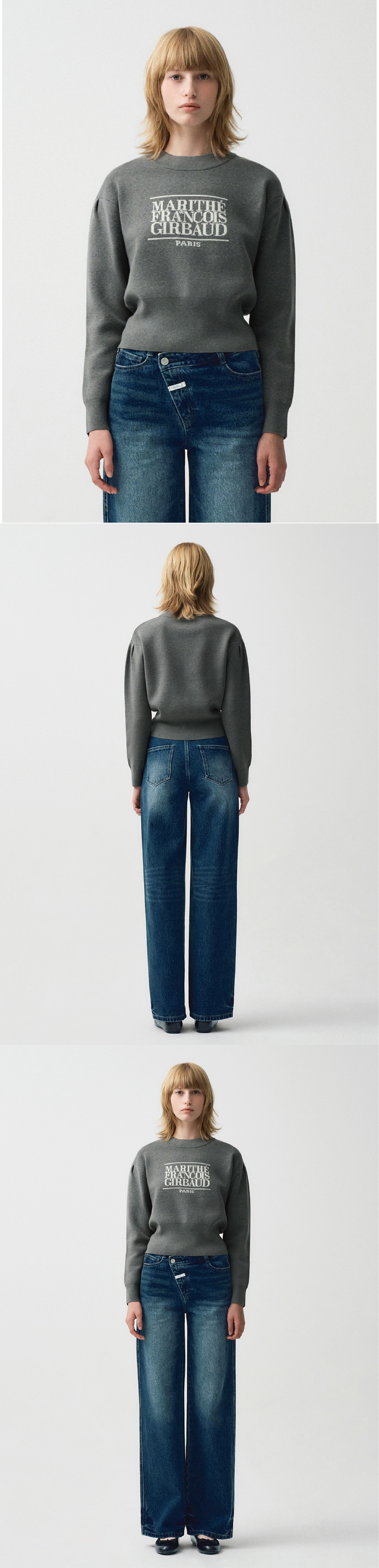 W CLASSIC LOGO CROP KNIT